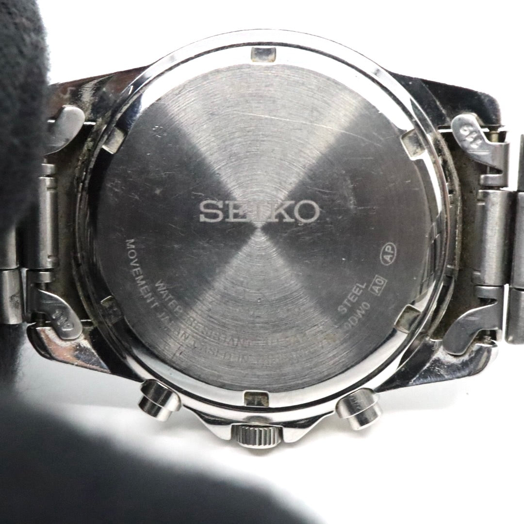 SEIKO セイコー スピリット クロノグラフ メンズ 腕時計 ステンレススチール ブラックダイヤル タキメーター クオーツ ビジネス カジュアル G13