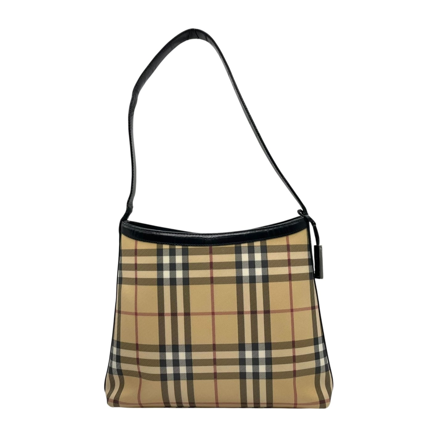 Burberry バーバリー ノバチェック PVC レザー ワンショルダーバッグ ベージュ シルバー金具 クラシック チェック柄 S83