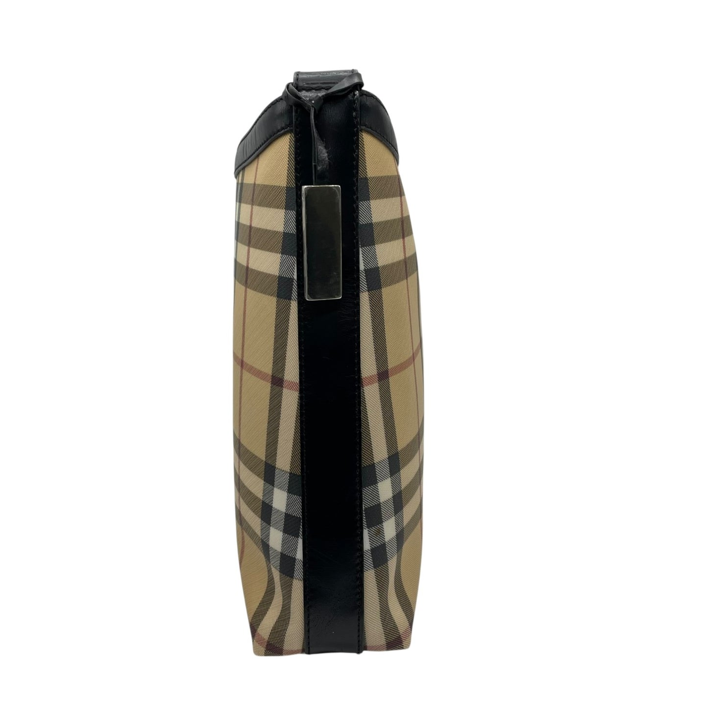 Burberry バーバリー ノバチェック PVC レザー ワンショルダーバッグ ベージュ シルバー金具 クラシック チェック柄 S83