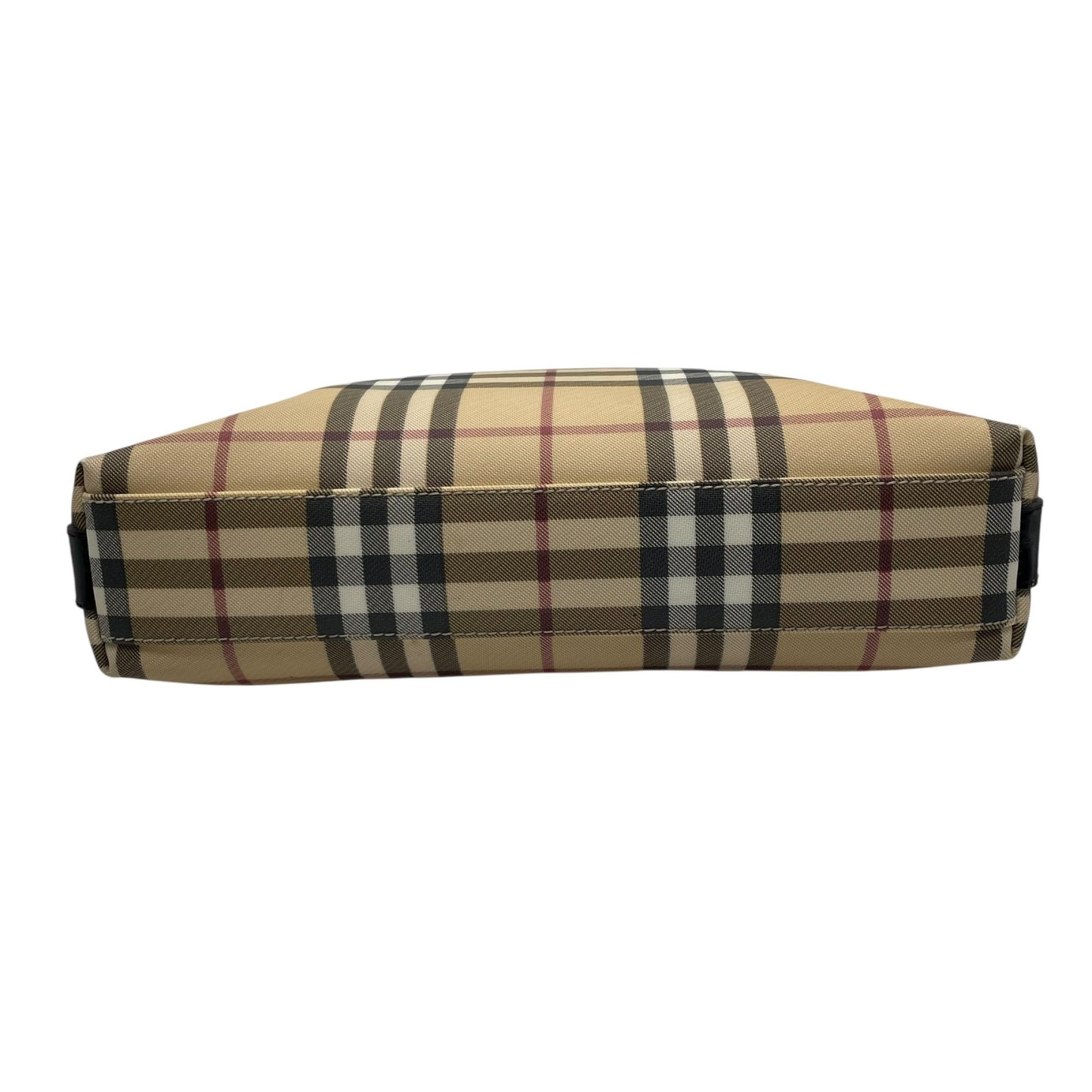 Burberry バーバリー ノバチェック PVC レザー ワンショルダーバッグ ベージュ シルバー金具 クラシック チェック柄 S83