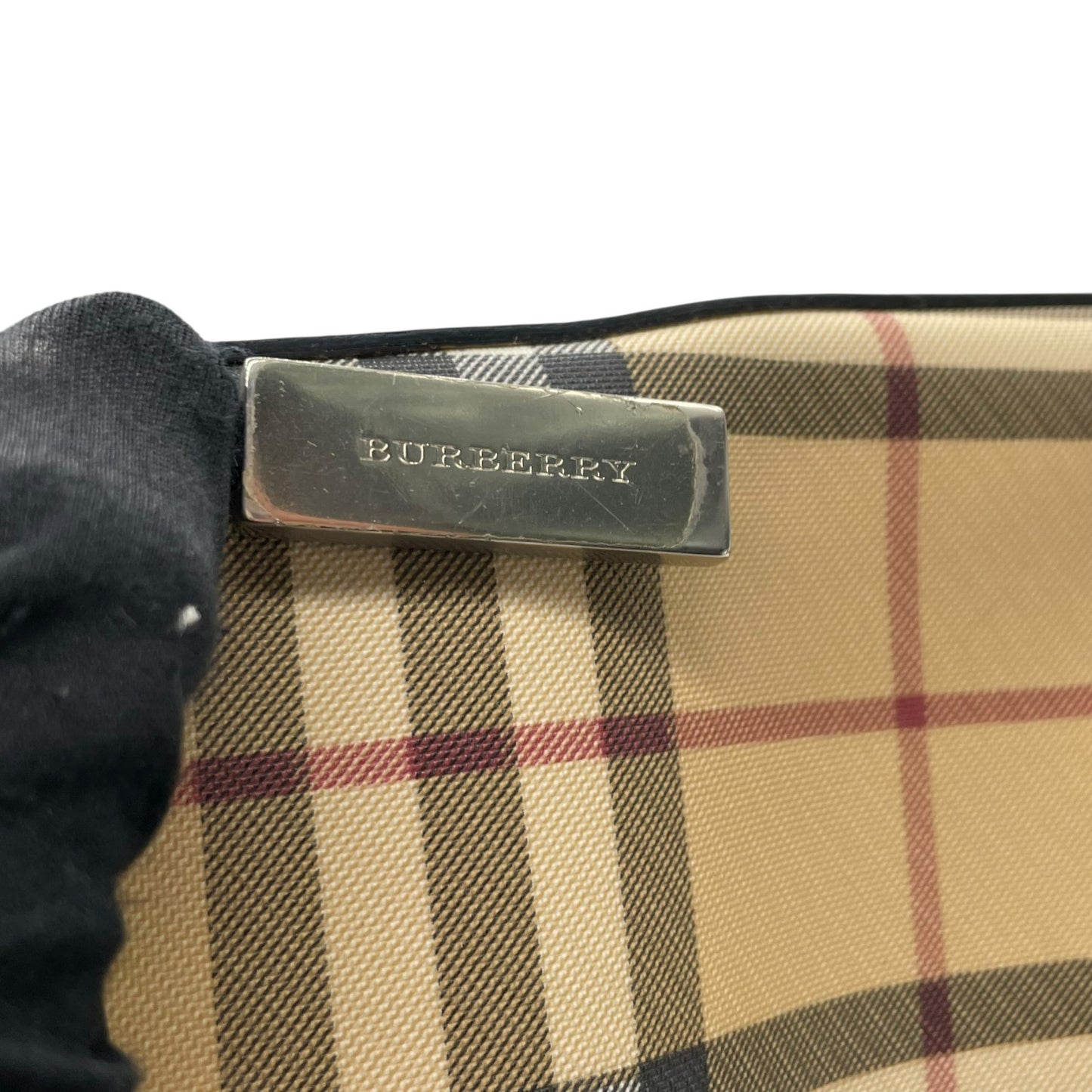 Burberry バーバリー ノバチェック PVC レザー ワンショルダーバッグ ベージュ シルバー金具 クラシック チェック柄 S83