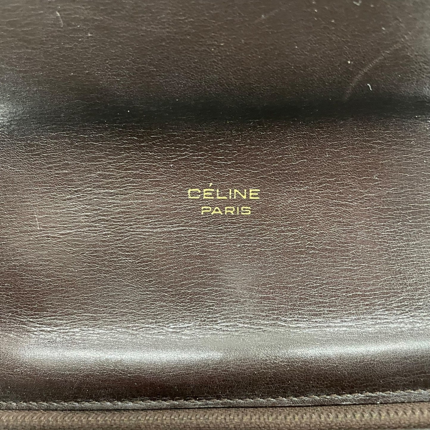 CELINE セリーヌ Cマカダム サルキー ショルダーバッグ キャンバス レザー ブラウン ゴールド金具 ヴィンテージ フラップバッグ 馬車金具 レディース K5