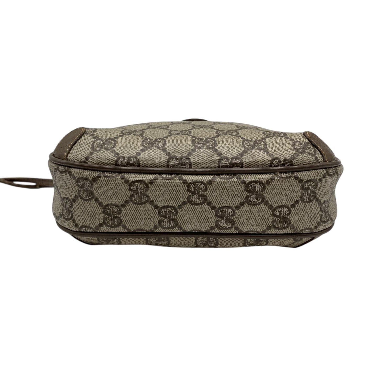 GUCCI グッチ GGスプリーム オールドグッチ PVC レザー シェリーライン ショルダーバッグ グレー ベージュ ゴールド金具 斜め掛け ヴィンテージ D5