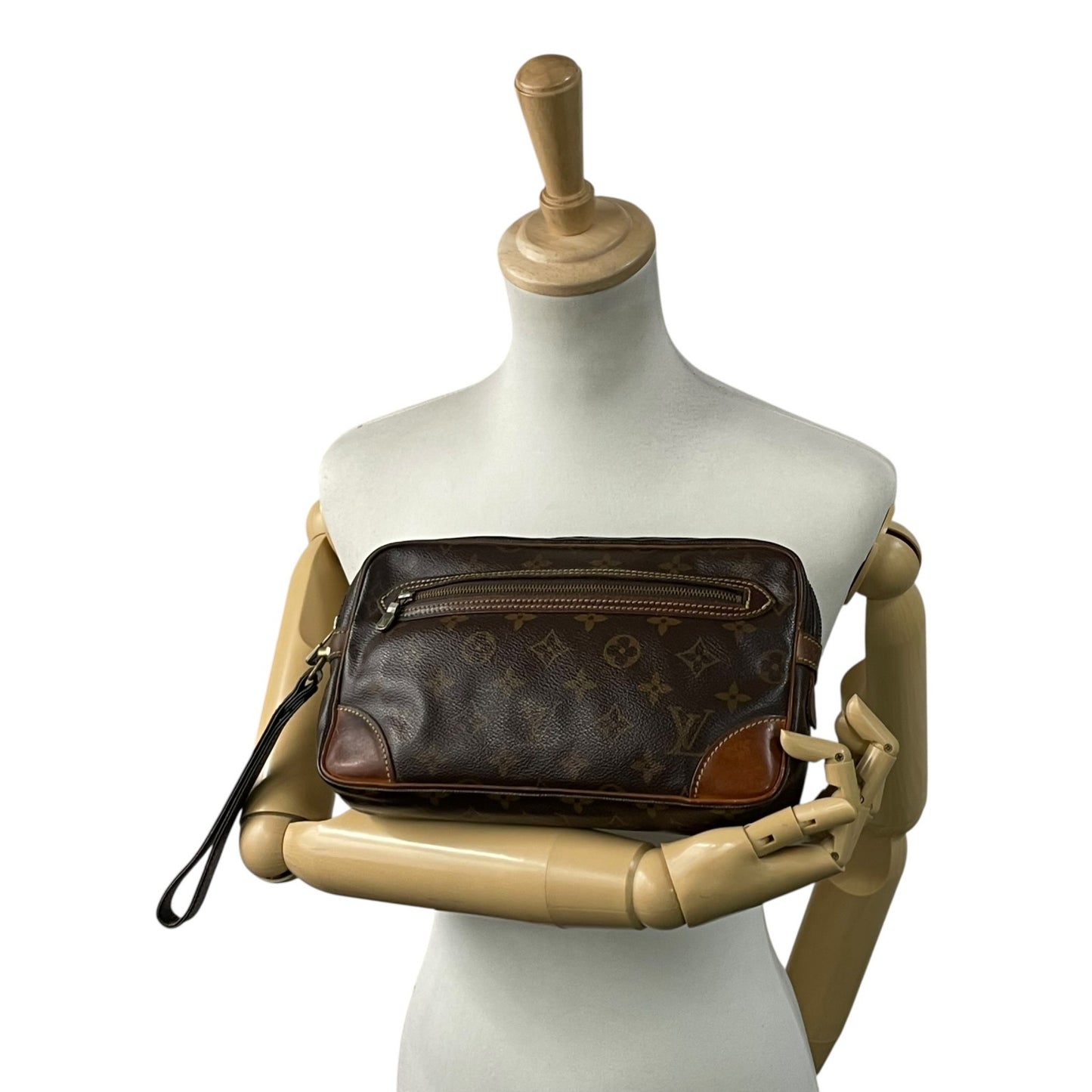 Louis Vuitton ルイヴィトン モノグラム マルリードラゴンヌGM クラッチバッグ セカンドバッグ M51825 ブラウン ゴールド金具 メンズ C6