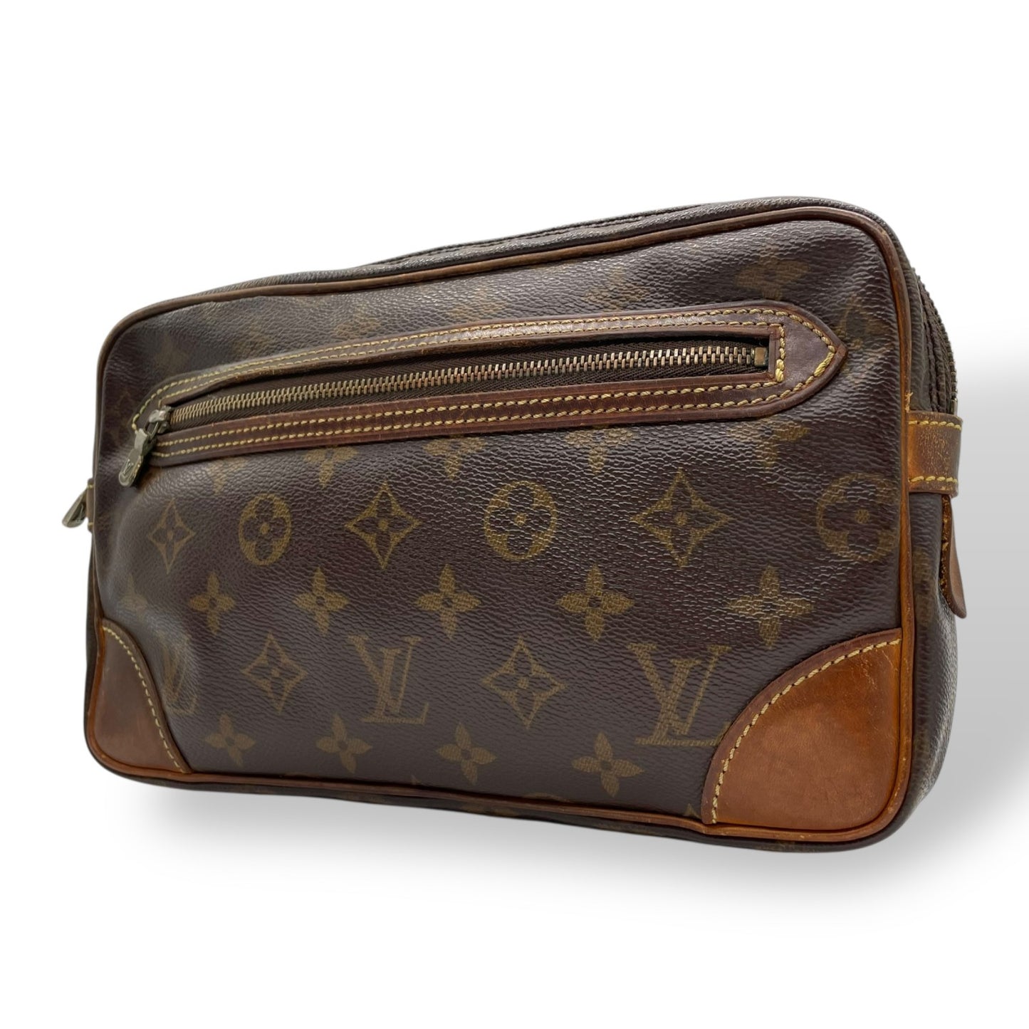 Louis Vuitton ルイヴィトン モノグラム マルリードラゴンヌGM クラッチバッグ セカンドバッグ M51825 ブラウン ゴールド金具 メンズ C6