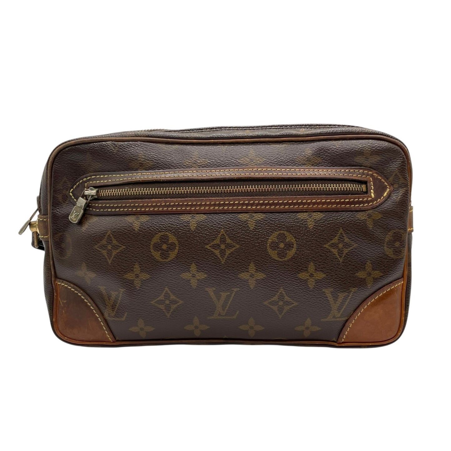 Louis Vuitton ルイヴィトン モノグラム マルリードラゴンヌGM クラッチバッグ セカンドバッグ M51825 ブラウン ゴールド金具 メンズ C6