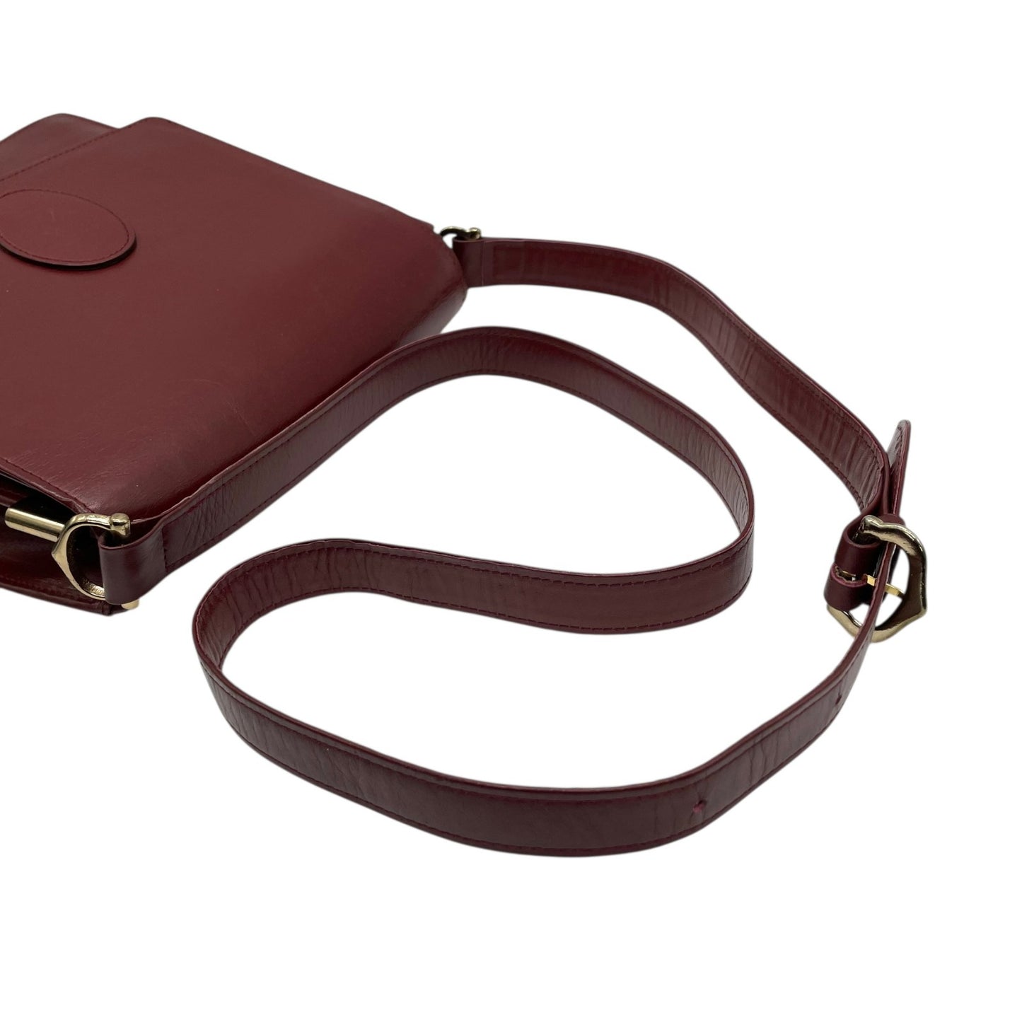 Cartier カルティエ レザー ショルダーバッグ マストライン ヴィンテージ ボルドー ゴールド金具 クロスボディ クラシック 斜め掛け レディース S81