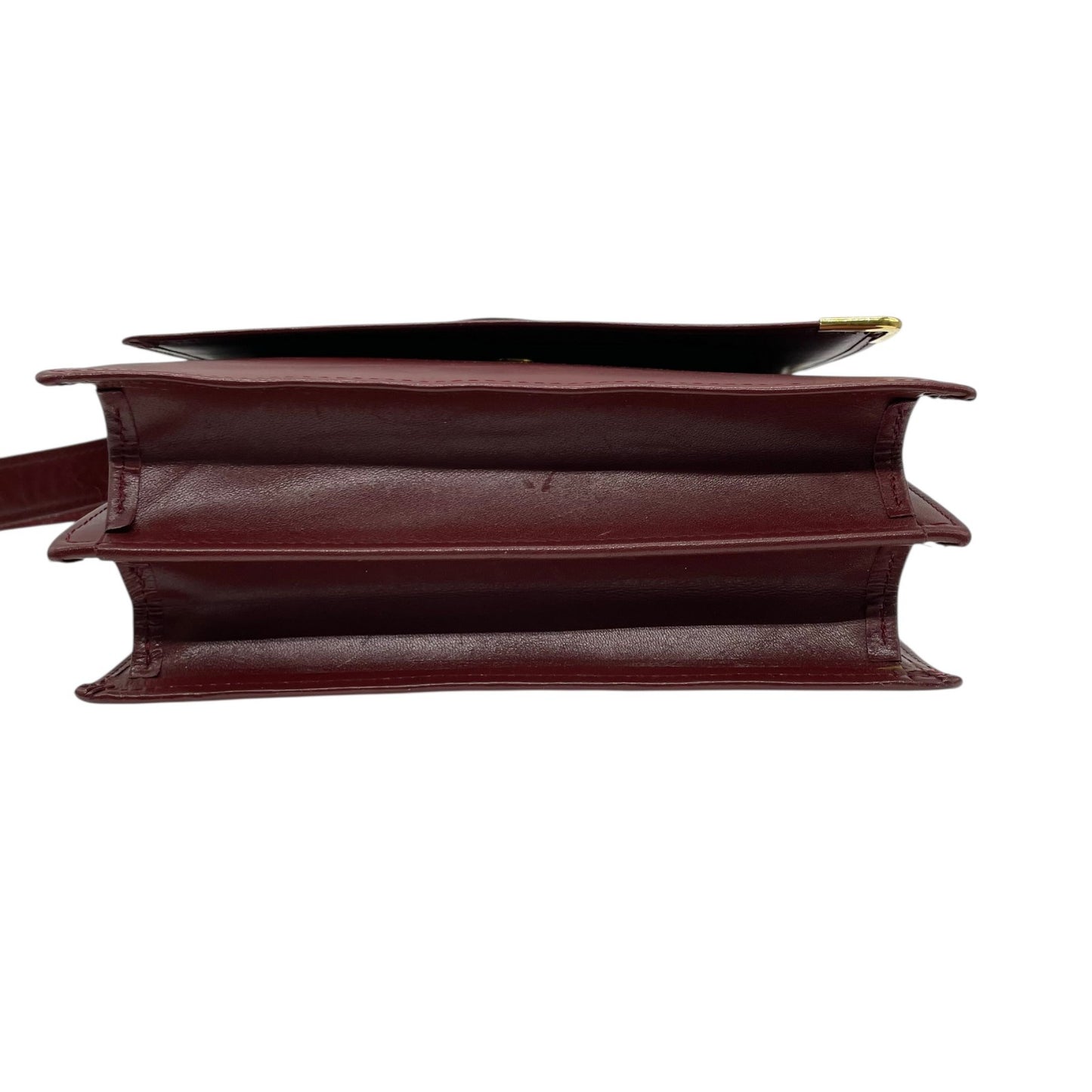 Cartier カルティエ レザー ショルダーバッグ マストライン ヴィンテージ ボルドー ゴールド金具 クロスボディ クラシック 斜め掛け レディース S81