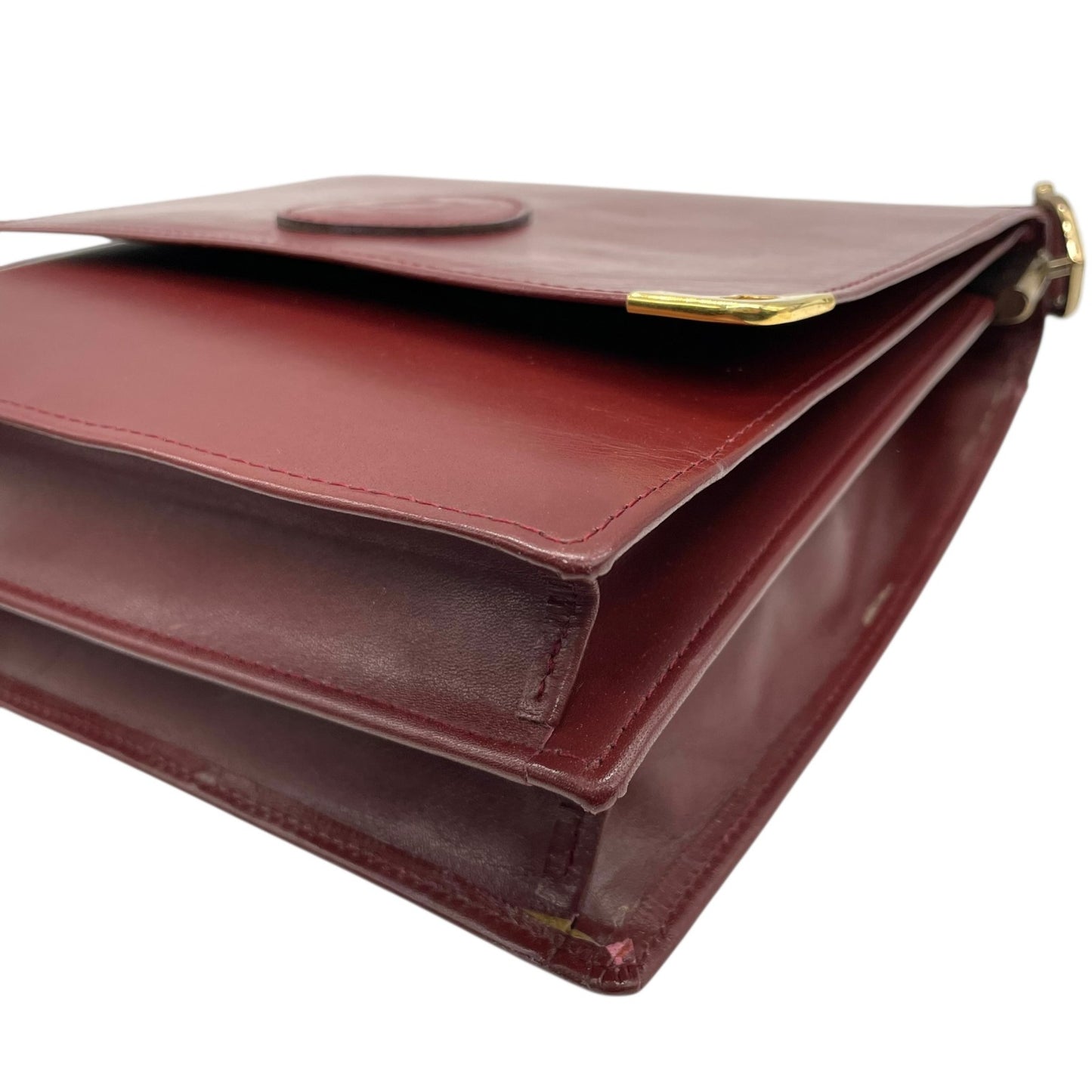 Cartier カルティエ レザー ショルダーバッグ マストライン ヴィンテージ ボルドー ゴールド金具 クロスボディ クラシック 斜め掛け レディース S81