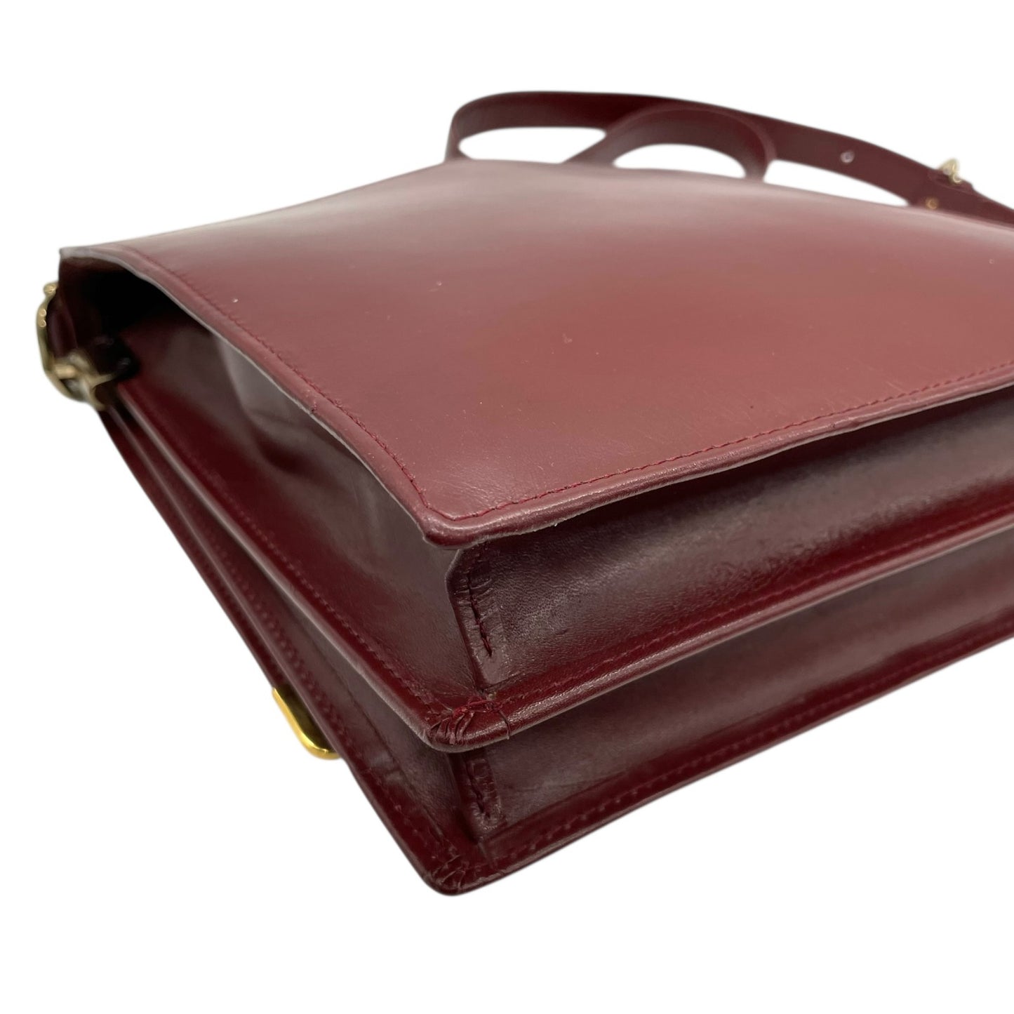 Cartier カルティエ レザー ショルダーバッグ マストライン ヴィンテージ ボルドー ゴールド金具 クロスボディ クラシック 斜め掛け レディース S81