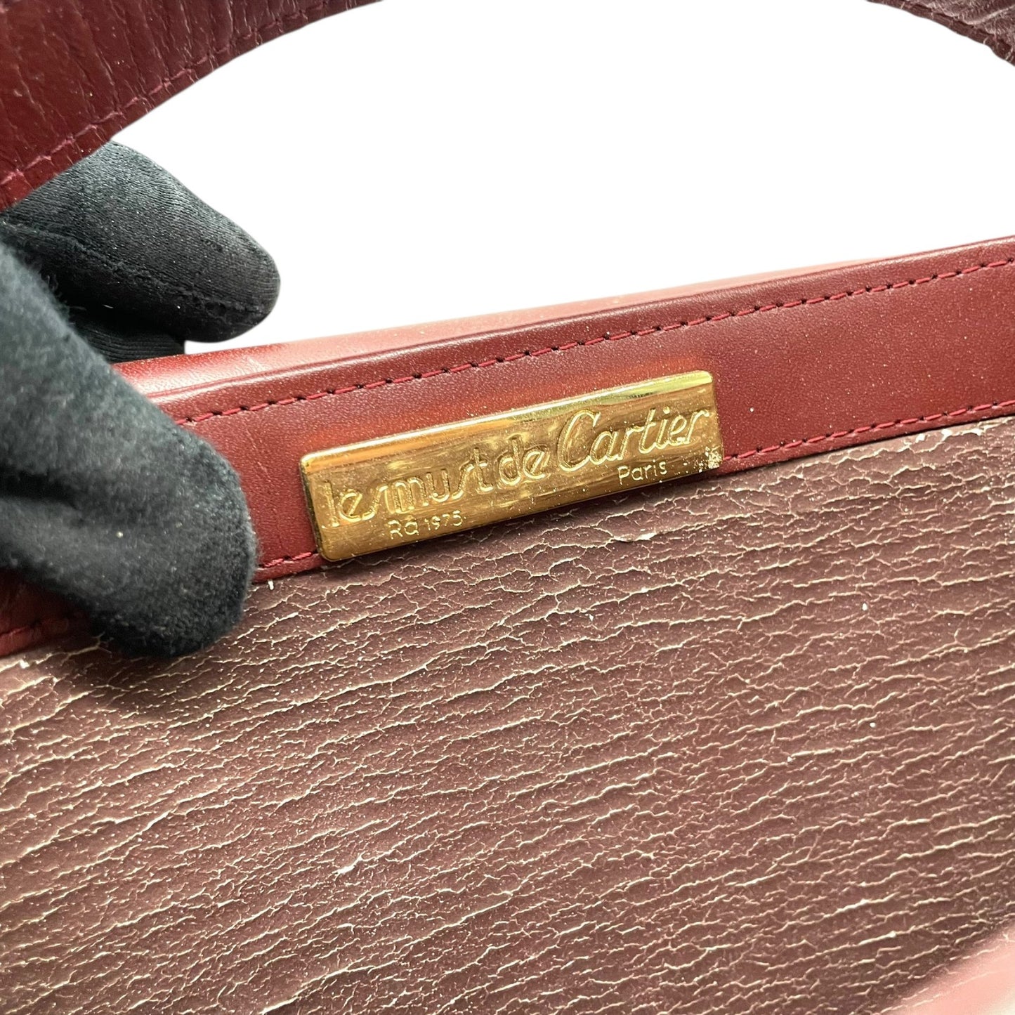 Cartier カルティエ レザー ショルダーバッグ マストライン ヴィンテージ ボルドー ゴールド金具 クロスボディ クラシック 斜め掛け レディース S81