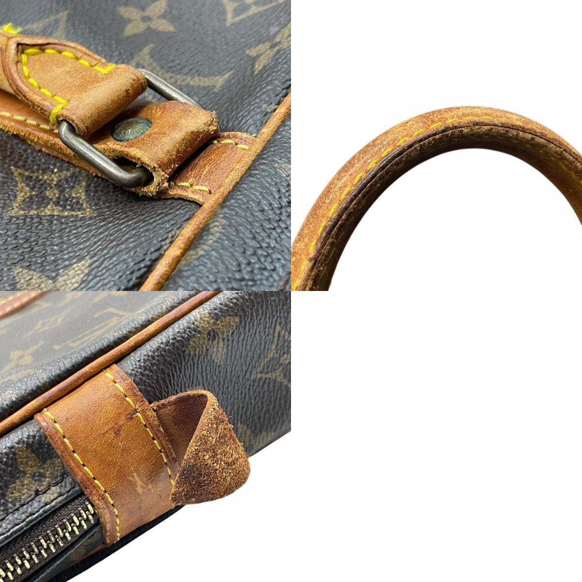 ルイヴィトン LOUISVUITTON モノグラム ビジネスバッグ ブリーフケース ポルトドキュマン ブラウン 茶 PVC レザー ビンテージ クラシック エレガント メンズ 通勤 A4収納 PC収納 出張 ヌメ革 フランス製 パドロック カバン 自立可 B