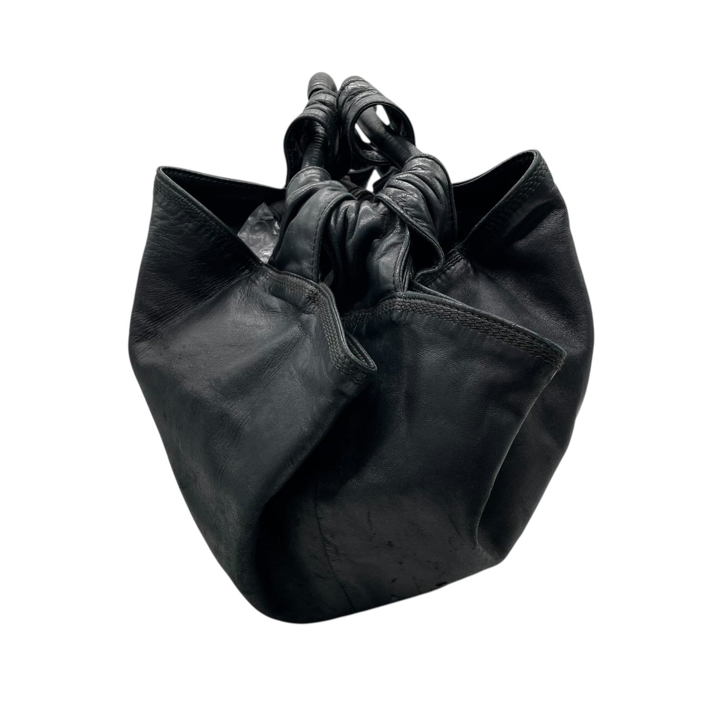 LOEWE ロエベ アナグラム エンボス レザー ハンドバッグ ブラック シルバー金具 トートバッグ レディース U12