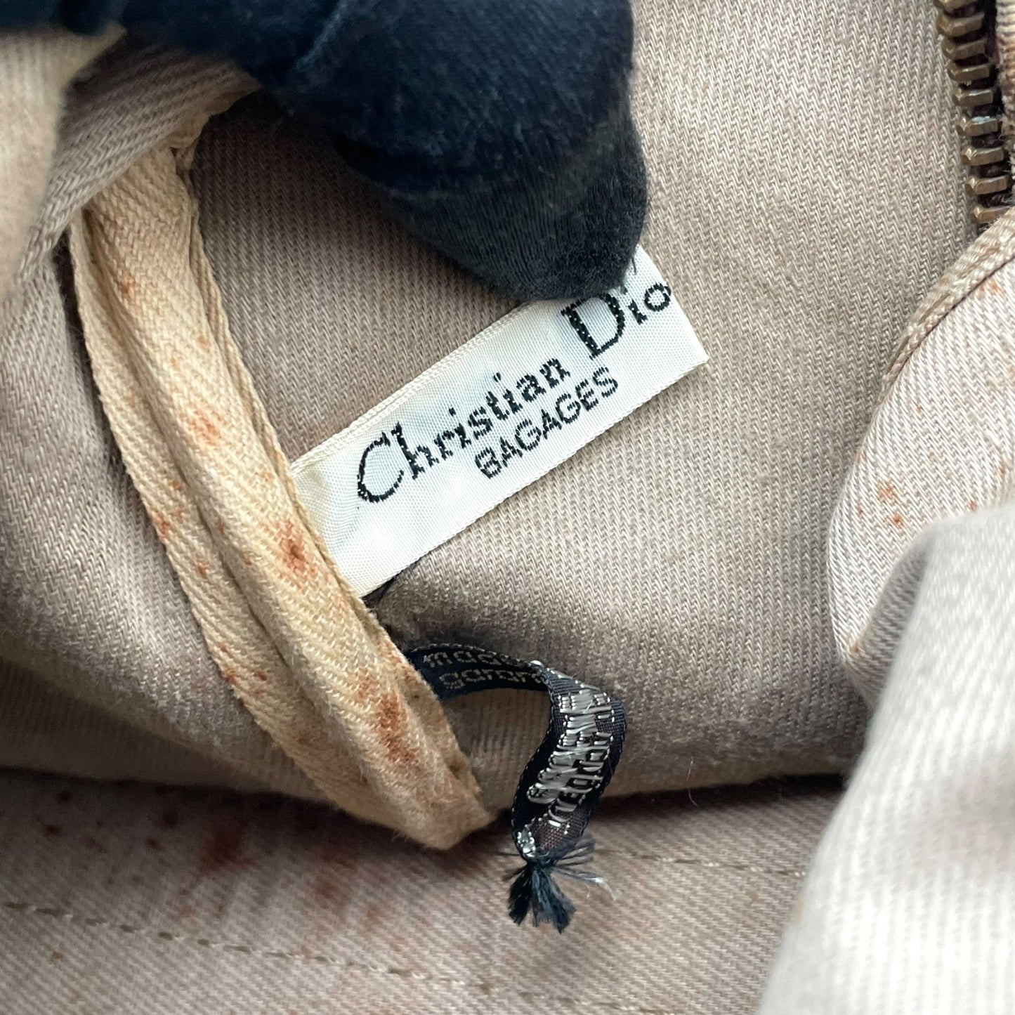 美品 クリスチャン ディオール Christian Dior トロッター ミニ ボストン バッグ ハンドバッグ キャンバス レザー 本革 ベージュ ブラウン ヴィンテージ オールド レトロ クラシック エレガント レディース 自立可 手提げ 鞄 K13