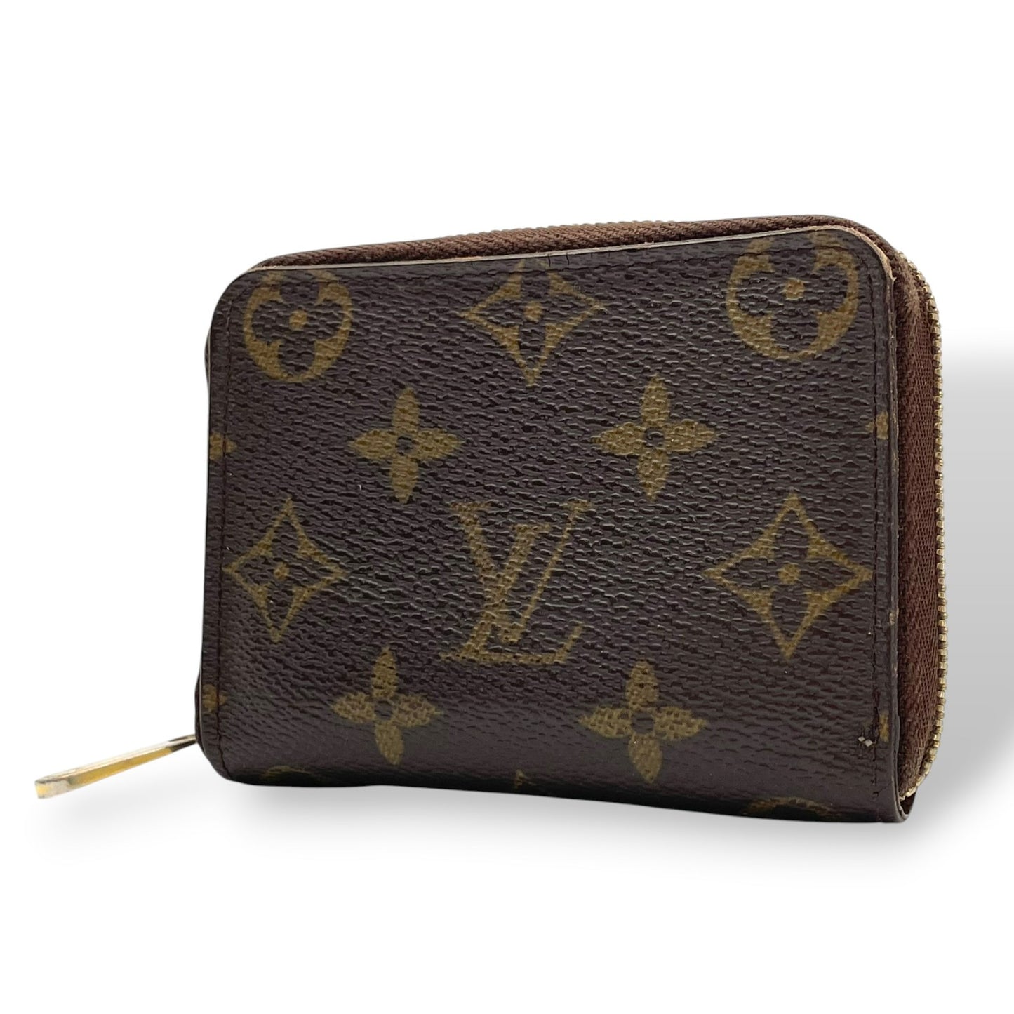 【良品】 ルイ・ヴィトン LOUIS VUITTON モノグラム ジッピーコインパース コインケース 小銭入れ 財布 ラウンドファスナー PVC レザー ブラウン 茶 ゴールド金具 メンズ レディース ユニセックス 定番 人気 コンパクト W5