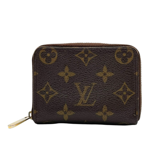 【良品】 ルイ・ヴィトン LOUIS VUITTON モノグラム ジッピーコインパース コインケース 小銭入れ 財布 ラウンドファスナー PVC レザー ブラウン 茶 ゴールド金具 メンズ レディース ユニセックス 定番 人気 コンパクト W5