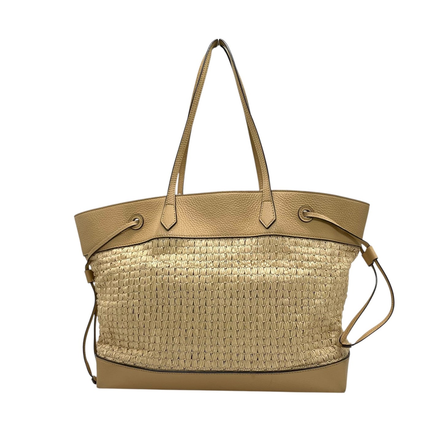 JIMMY CHOO ジミーチュウ カゴバッグ トートバッグ ワンショルダー かごバッグ ストロー ラフィア レザー 本革 ベージュ ゴールド金具 レディース カジュアル エレガント クラシック リゾート 肩掛け 鞄 バッグ カバン ブランド ロゴ U9