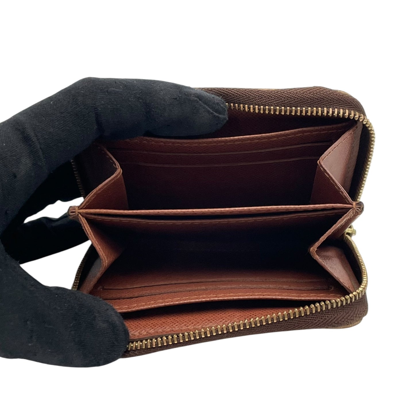 【良品】 ルイ・ヴィトン LOUIS VUITTON モノグラム ジッピーコインパース コインケース 小銭入れ 財布 ラウンドファスナー PVC レザー ブラウン 茶 ゴールド金具 メンズ レディース ユニセックス 定番 人気 コンパクト W5