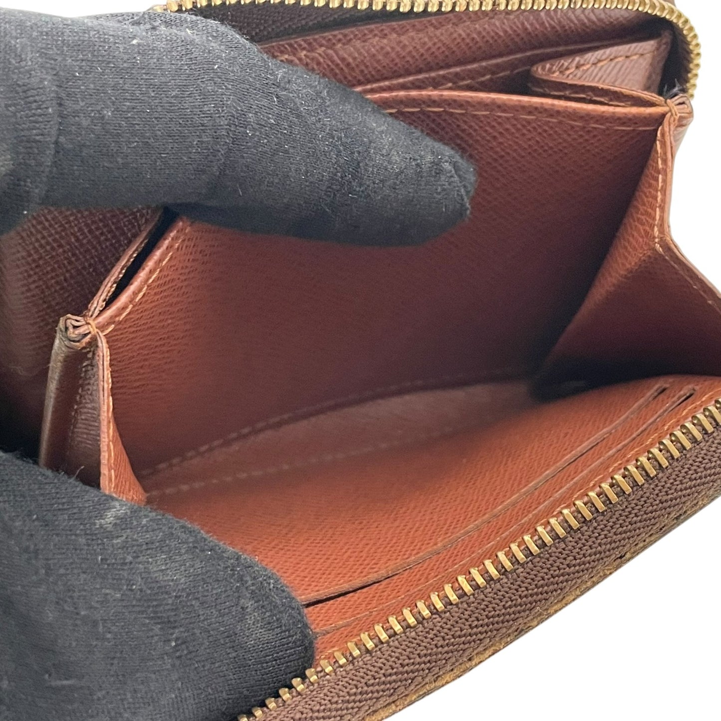 【良品】 ルイ・ヴィトン LOUIS VUITTON モノグラム ジッピーコインパース コインケース 小銭入れ 財布 ラウンドファスナー PVC レザー ブラウン 茶 ゴールド金具 メンズ レディース ユニセックス 定番 人気 コンパクト W5