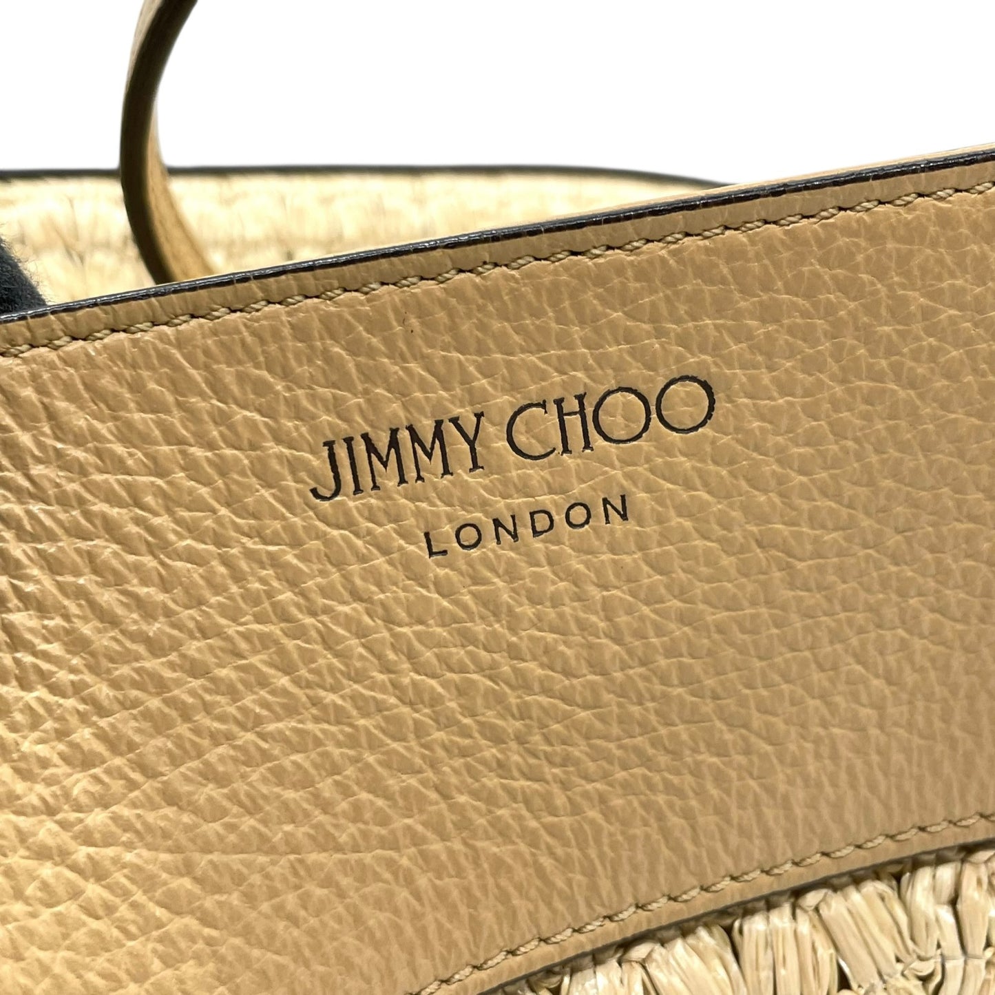 JIMMY CHOO ジミーチュウ カゴバッグ トートバッグ ワンショルダー かごバッグ ストロー ラフィア レザー 本革 ベージュ ゴールド金具 レディース カジュアル エレガント クラシック リゾート 肩掛け 鞄 バッグ カバン ブランド ロゴ U9