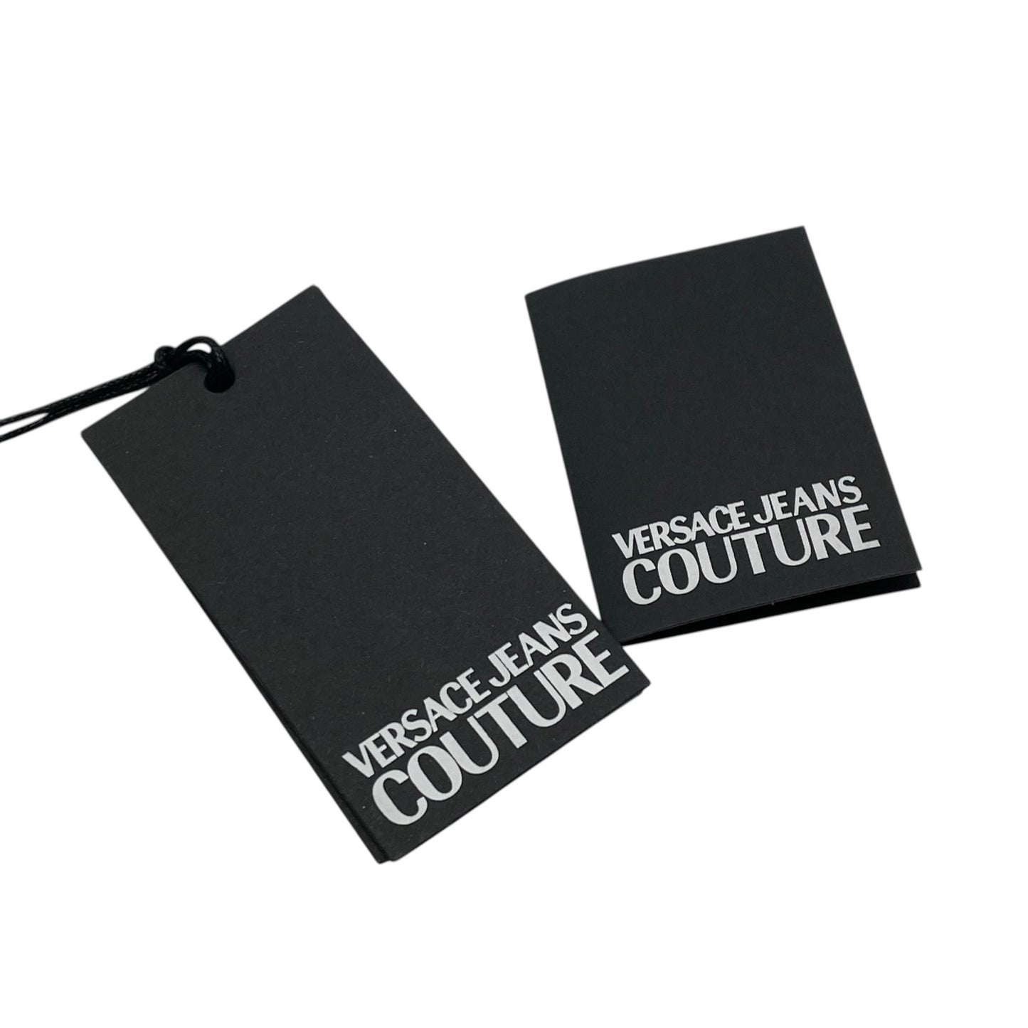 VERSACE JEANS COUTURE ヴェルサーチ ジーンズ クチュール 2WAY ショルダーバッグ ハンドバッグ ブラック ゴールド金具 チェーン ロゴ レディース K8