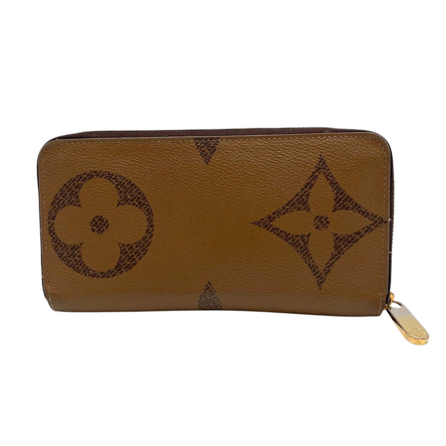 美品 Louis Vuitton ルイ・ヴィトン RFID ICチップ ジッピーウォレット M69353 モノグラム ジャイアント リバース ラウンドファスナー 長財布 茶色 ブラウン