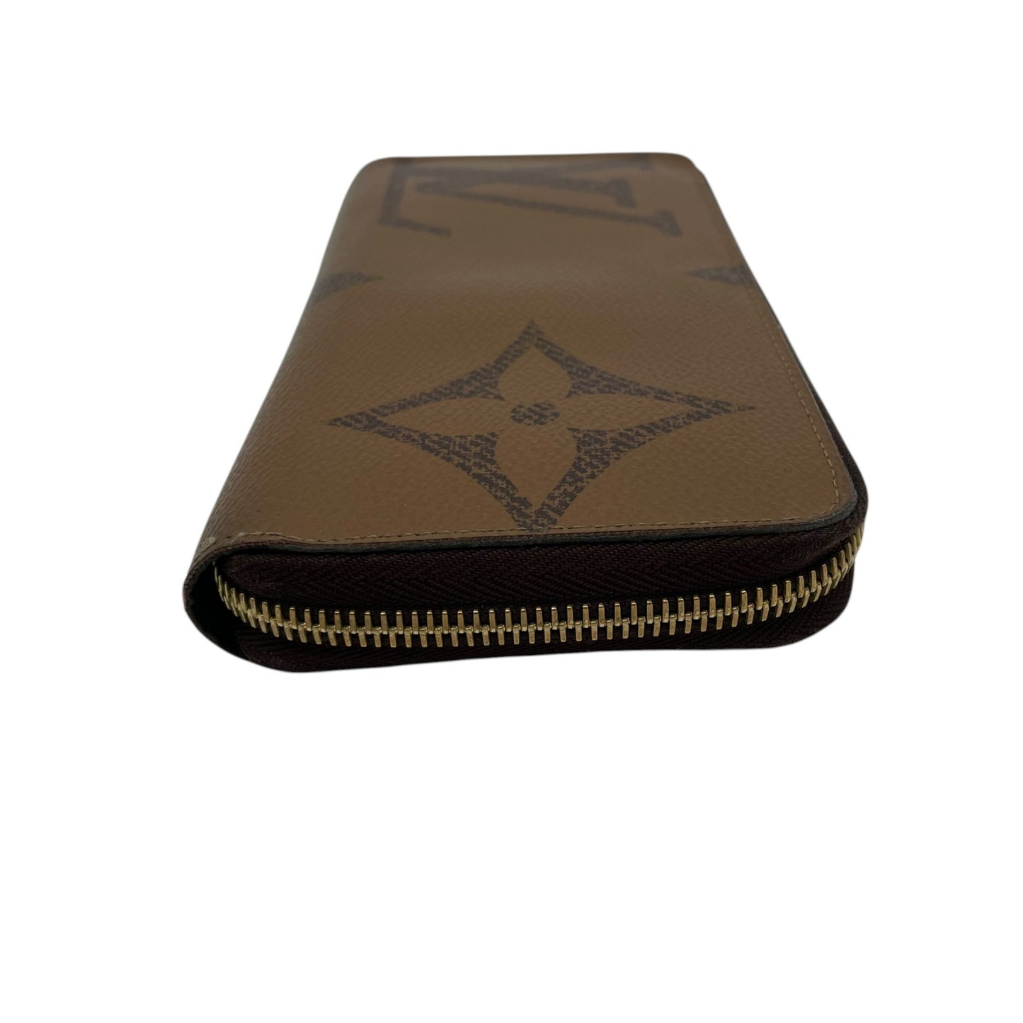 美品 Louis Vuitton ルイ・ヴィトン RFID ICチップ ジッピーウォレット M69353 モノグラム ジャイアント リバース ラウンドファスナー 長財布 茶色 ブラウン