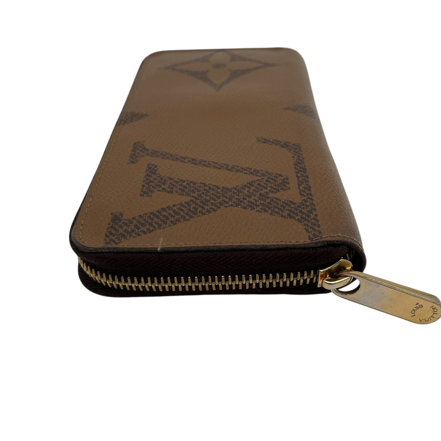 美品 Louis Vuitton ルイ・ヴィトン RFID ICチップ ジッピーウォレット M69353 モノグラム ジャイアント リバース ラウンドファスナー 長財布 茶色 ブラウン
