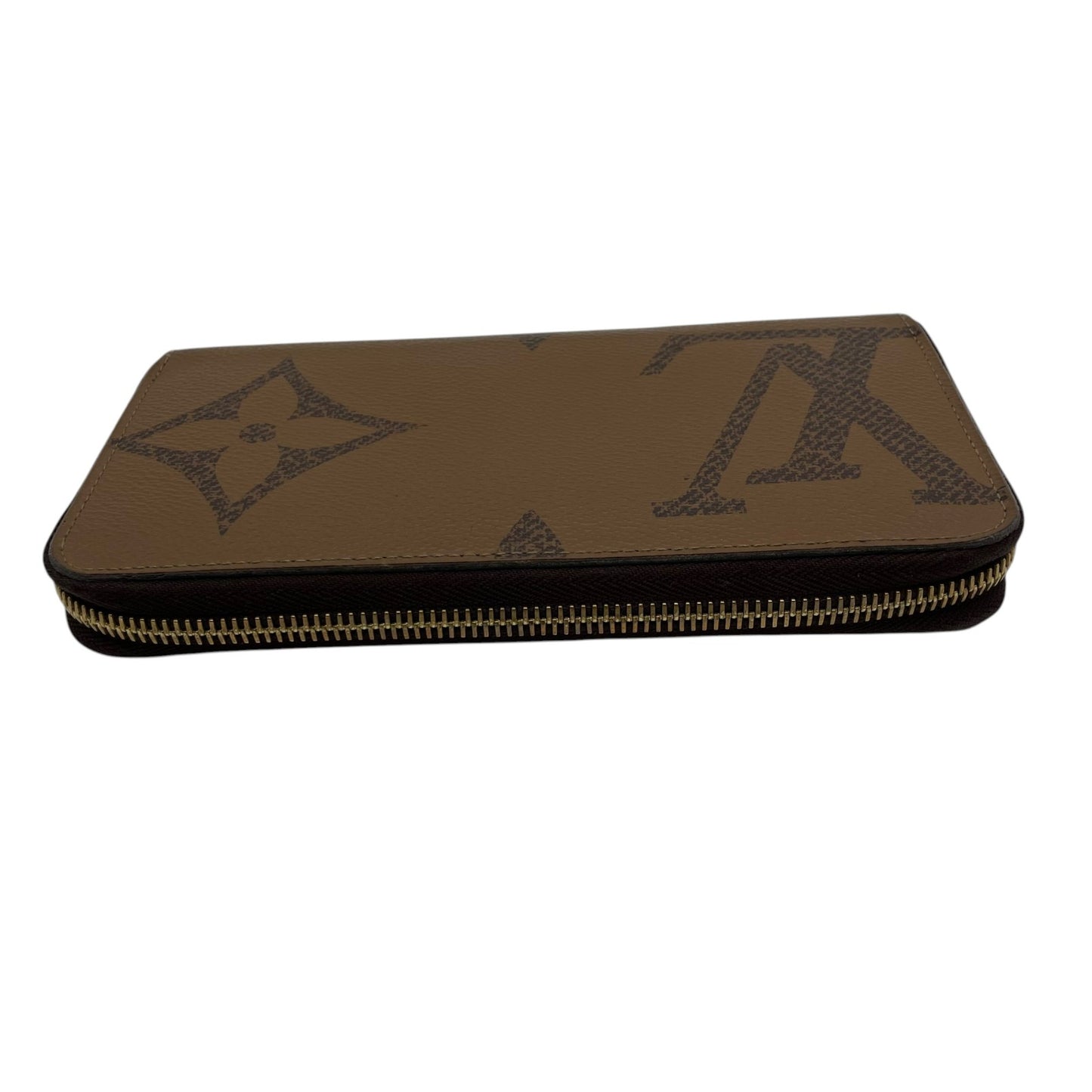 美品 Louis Vuitton ルイ・ヴィトン RFID ICチップ ジッピーウォレット M69353 モノグラム ジャイアント リバース ラウンドファスナー 長財布 茶色 ブラウン