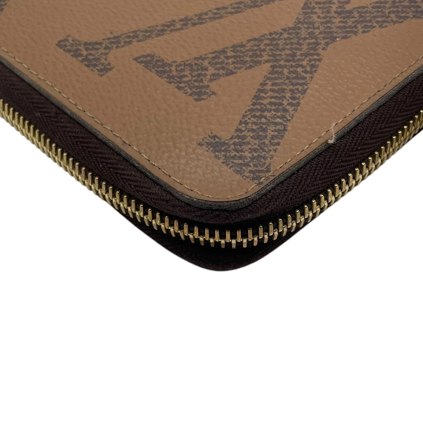 美品 Louis Vuitton ルイ・ヴィトン RFID ICチップ ジッピーウォレット M69353 モノグラム ジャイアント リバース ラウンドファスナー 長財布 茶色 ブラウン
