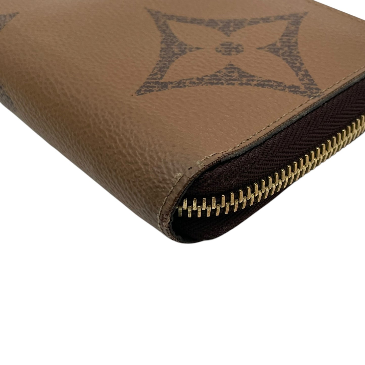 美品 Louis Vuitton ルイ・ヴィトン RFID ICチップ ジッピーウォレット M69353 モノグラム ジャイアント リバース ラウンドファスナー 長財布 茶色 ブラウン