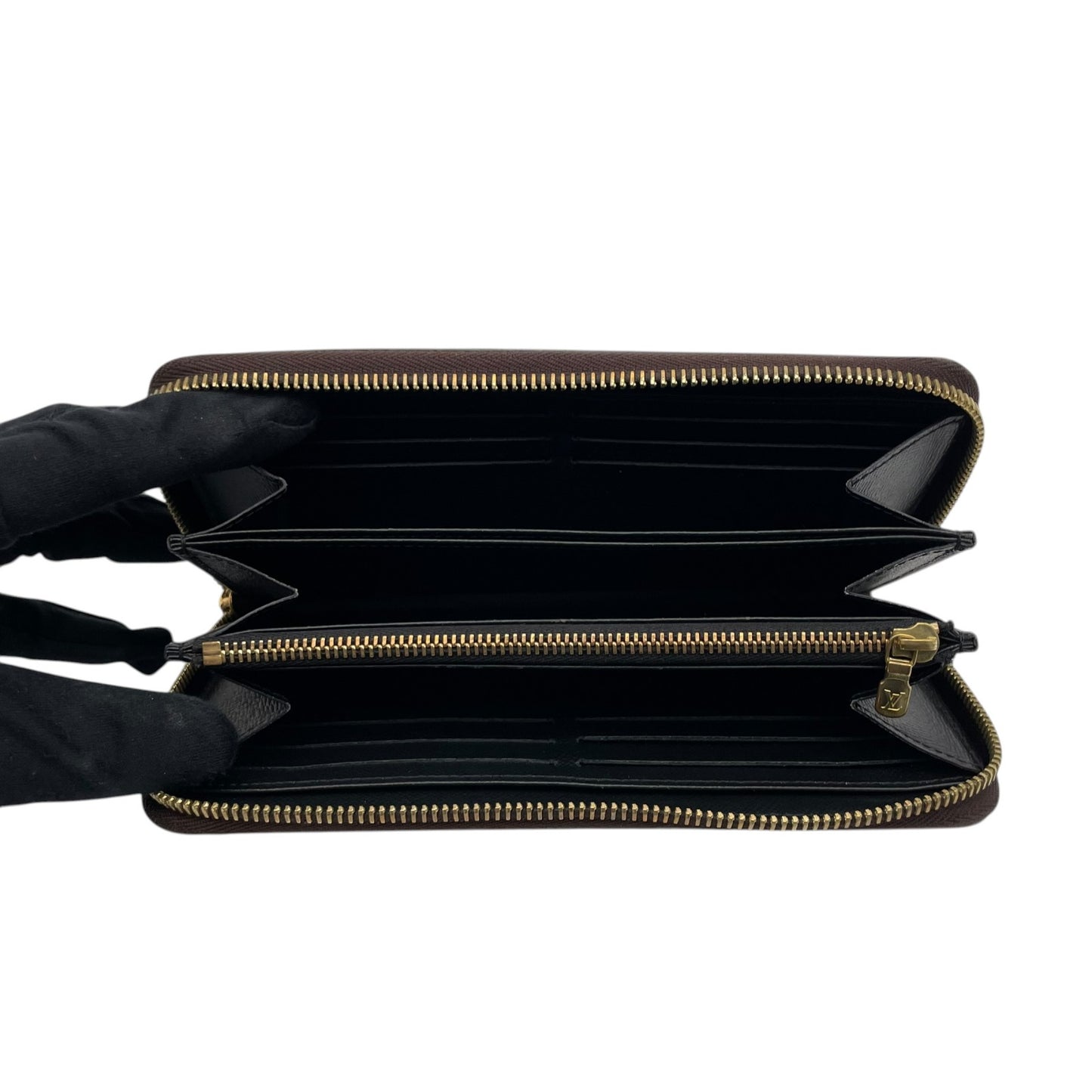 美品 Louis Vuitton ルイ・ヴィトン RFID ICチップ ジッピーウォレット M69353 モノグラム ジャイアント リバース ラウンドファスナー 長財布 茶色 ブラウン