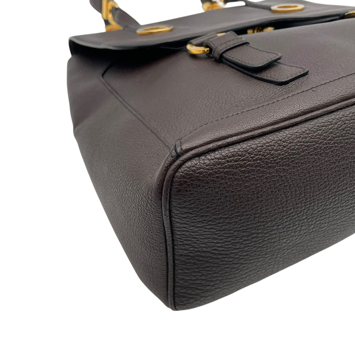 【美品】ブルガリ BVLGARI タマラ Tamara トートバッグ ハンドバッグ フラップバッグ ブルガリブルガリ サークル金具 グレインレザー 本革 ダークブラウン 茶 ゴールド金具 ヴィンテージ A4サイズ収納可能 E5