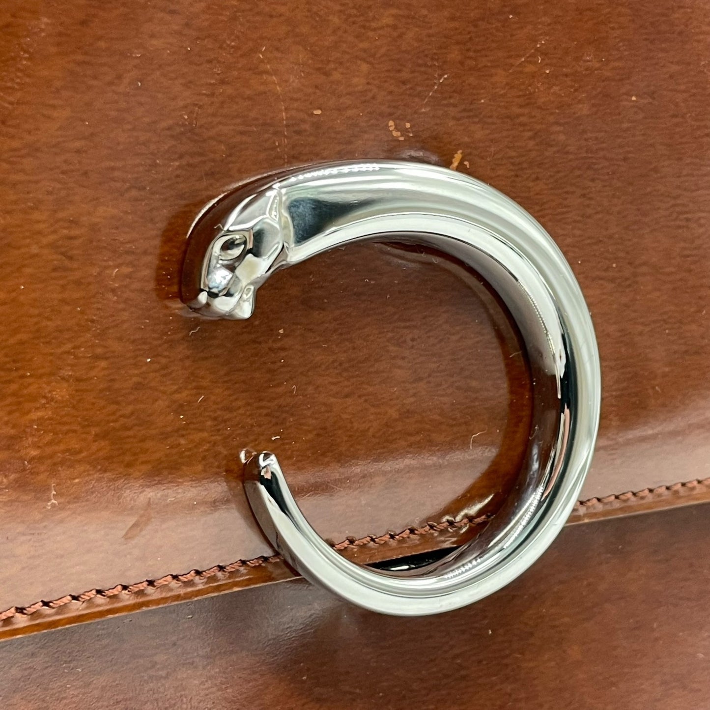 Cartier カルティエ マストライン 2wayハンドバッグ ショルダーバッグ ブラウン シルバー金具 ヴィンテージ レディース E