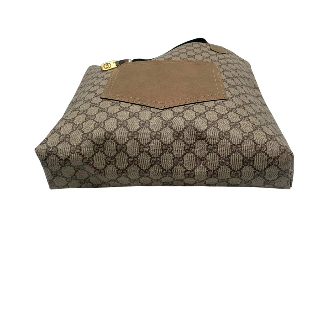 オールドグッチ グッチ GUCCI GGスプリーム GGプラス PVC レザー トートバッグ ハンドバッグ シェリーライン 縦型 本革 ベージュ グレージュ ブラウン 茶 ゴールド金具 A4サイズ収納可能 ヴィンテージ ビンテージ 通学 通勤 U15