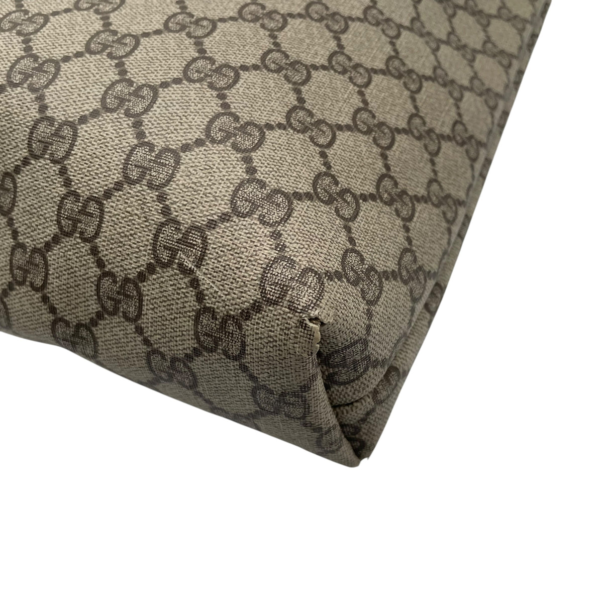 オールドグッチ グッチ GUCCI GGスプリーム GGプラス PVC レザー トートバッグ ハンドバッグ シェリーライン 縦型 本革 ベージュ グレージュ ブラウン 茶 ゴールド金具 A4サイズ収納可能 ヴィンテージ ビンテージ 通学 通勤 U15