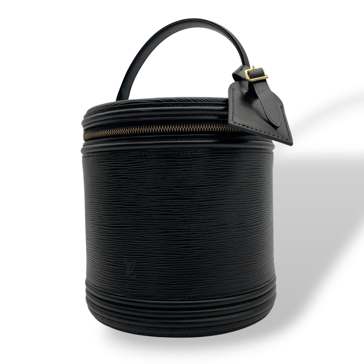 ルイヴィトン LOUIS VUITTON カンヌ エピ バニティバッグ ハンドバッグ コスメポーチ 手提げかばん レザー 本革 ノワール ブラック 黒 ゴールド金具 LV刻印 vintage パドロック付 ヴィンテージ レディース B