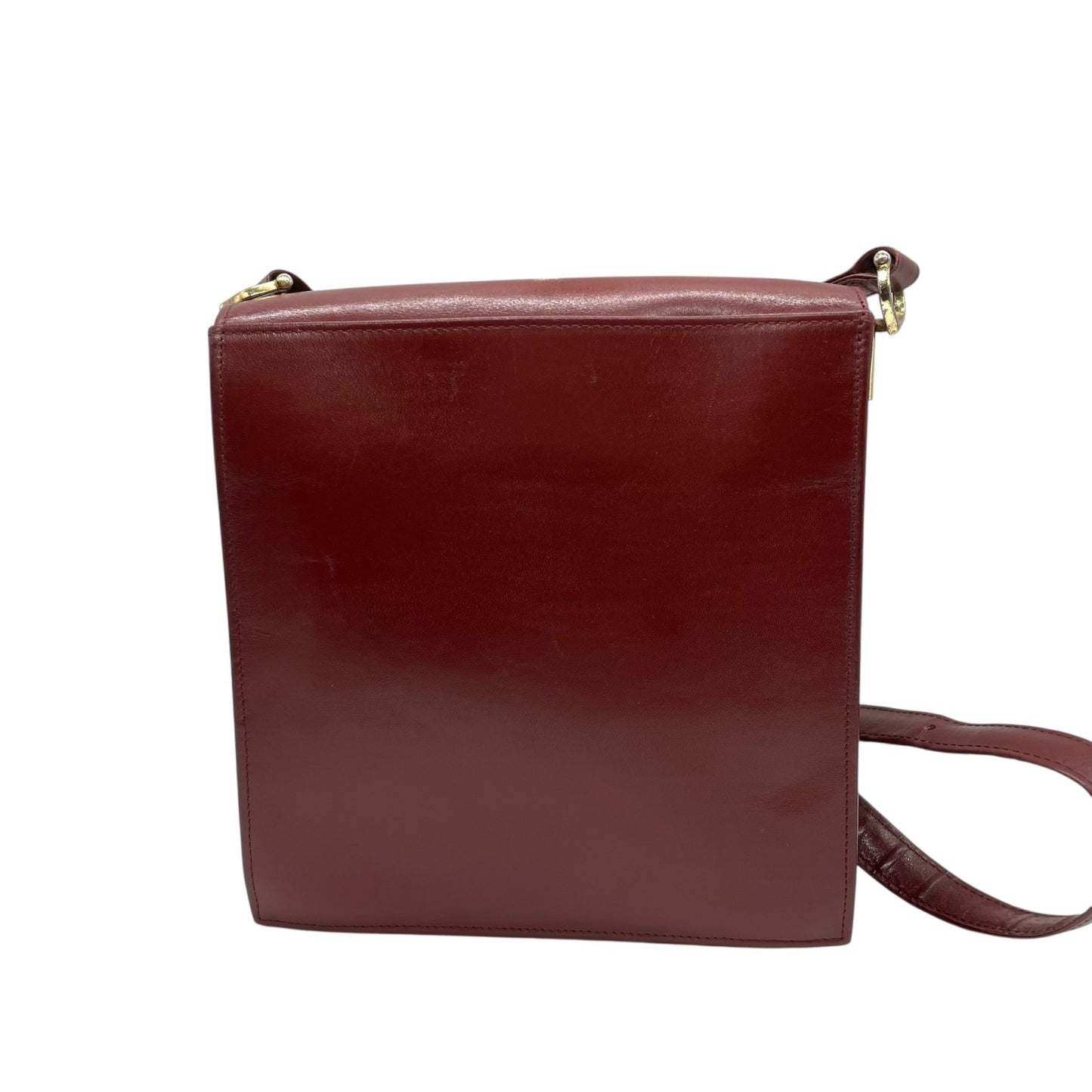 良品 Cartier カルティエ マストライン ショルダーバッグ レザー ボルドー 金具 斜め掛け可 クロスボディ フラップ ビンテージ クラシック エレガント レディース 鞄 バック オールド ロゴ レトロ 上品 高級 本革 D82