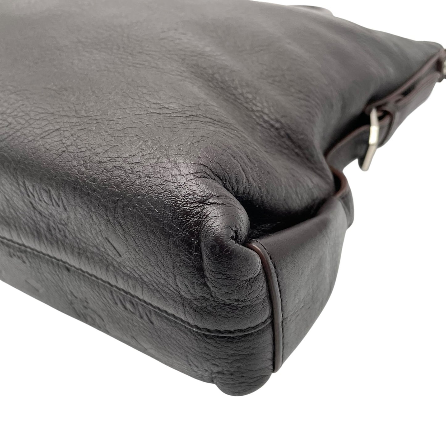 MCM エムシーエム ヴィセトス エンボス レザー 2WAY ビジネスバッグ トートバッグ ブリーフケース ブラウン メンズ レディース U13