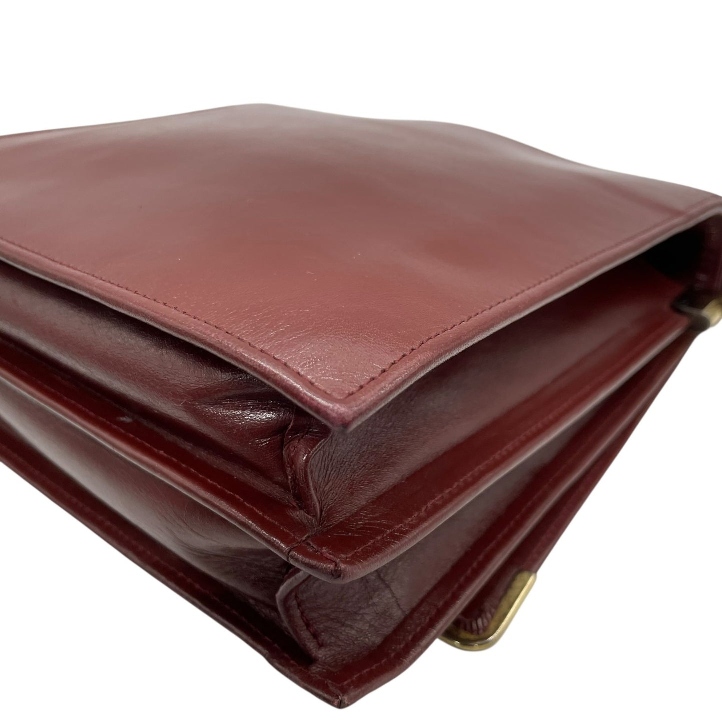 良品 Cartier カルティエ マストライン ショルダーバッグ レザー ボルドー 金具 斜め掛け可 クロスボディ フラップ ビンテージ クラシック エレガント レディース 鞄 バック オールド ロゴ レトロ 上品 高級 本革 D82