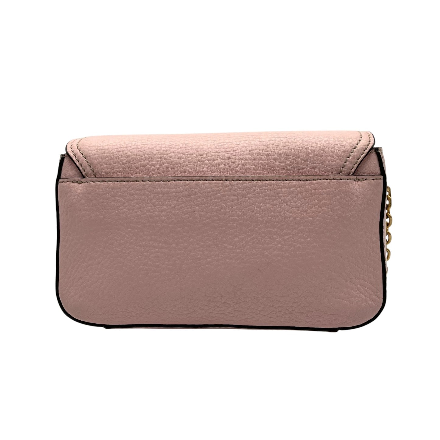 MCM エムシーエム チェーンショルダーバッグ レザー ピンク ゴールド金具 フラップ クロスボディ ポシェット レディース U7