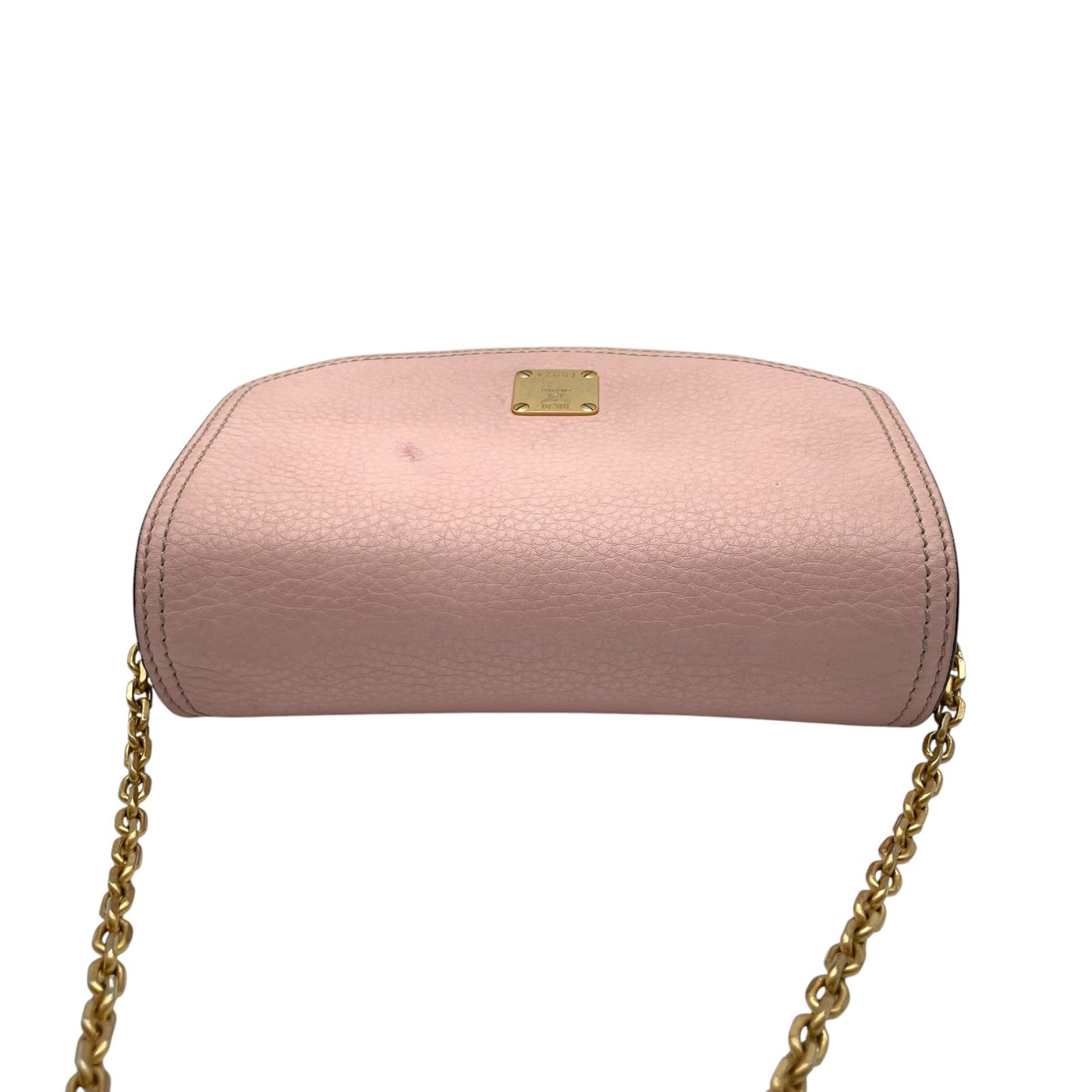 MCM エムシーエム チェーンショルダーバッグ レザー ピンク ゴールド金具 フラップ クロスボディ ポシェット レディース U7