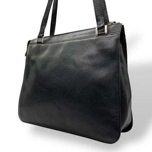 美品　Bottega Veneta ボッテガヴェネタ PVC トートバッグ ブラック シルバー金具 肩掛け可 シンプル レディース D2