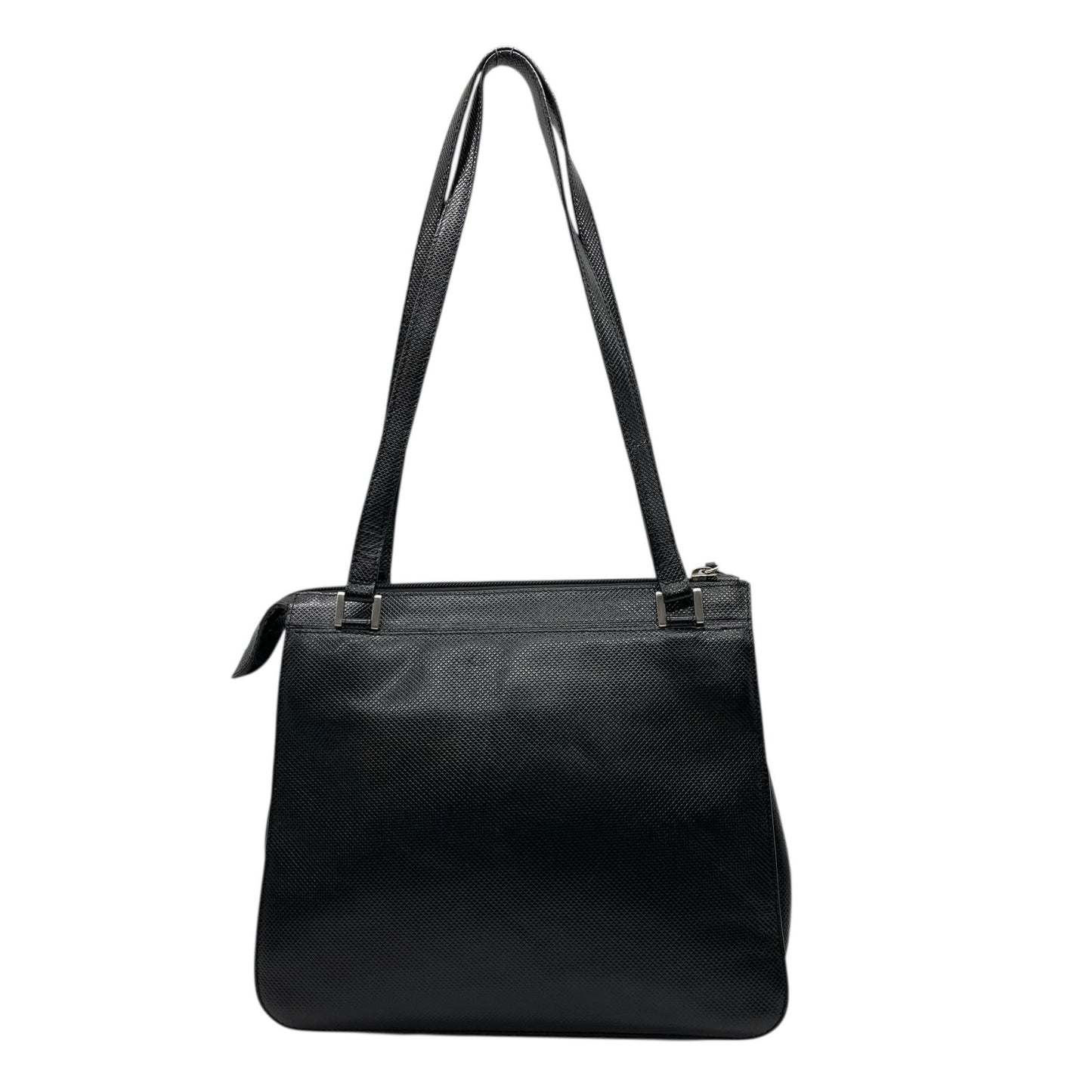 美品　Bottega Veneta ボッテガヴェネタ PVC トートバッグ ブラック シルバー金具 肩掛け可 シンプル レディース D2