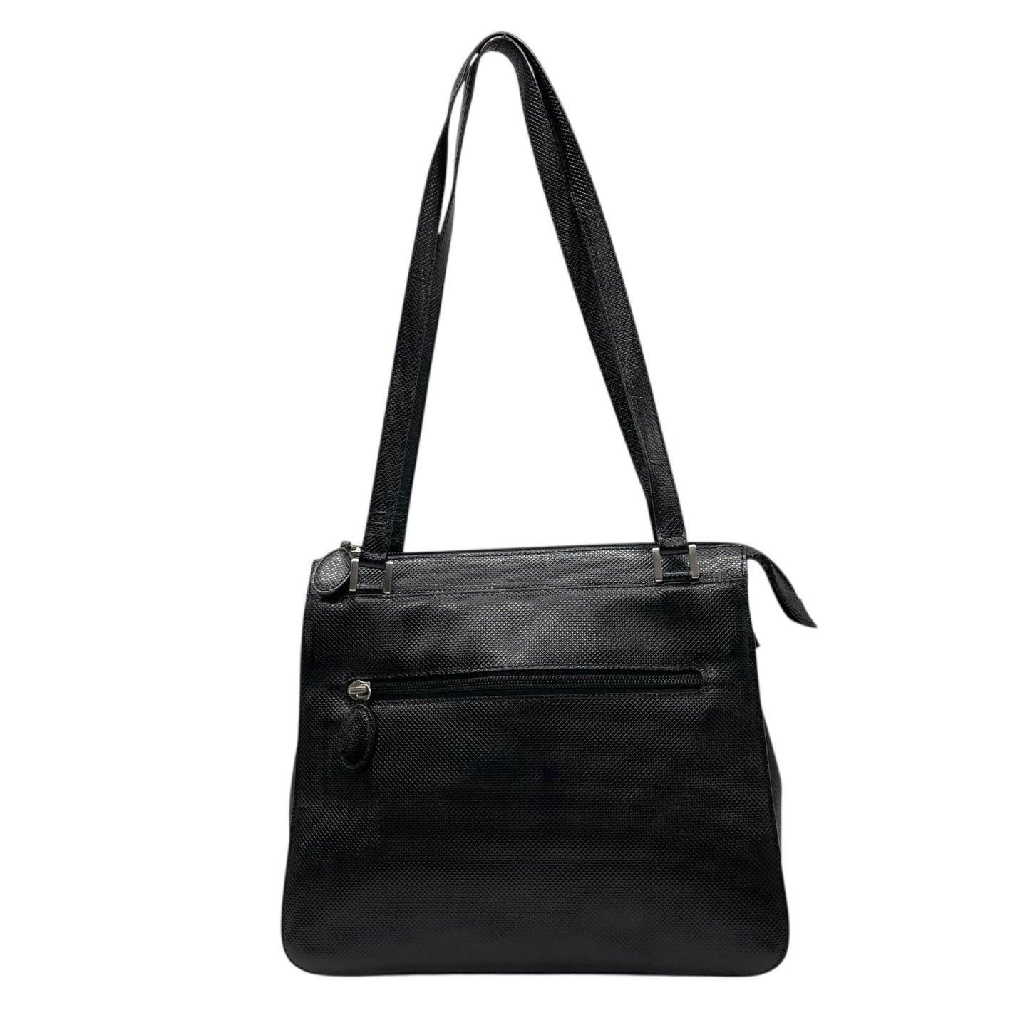 美品　Bottega Veneta ボッテガヴェネタ PVC トートバッグ ブラック シルバー金具 肩掛け可 シンプル レディース D2