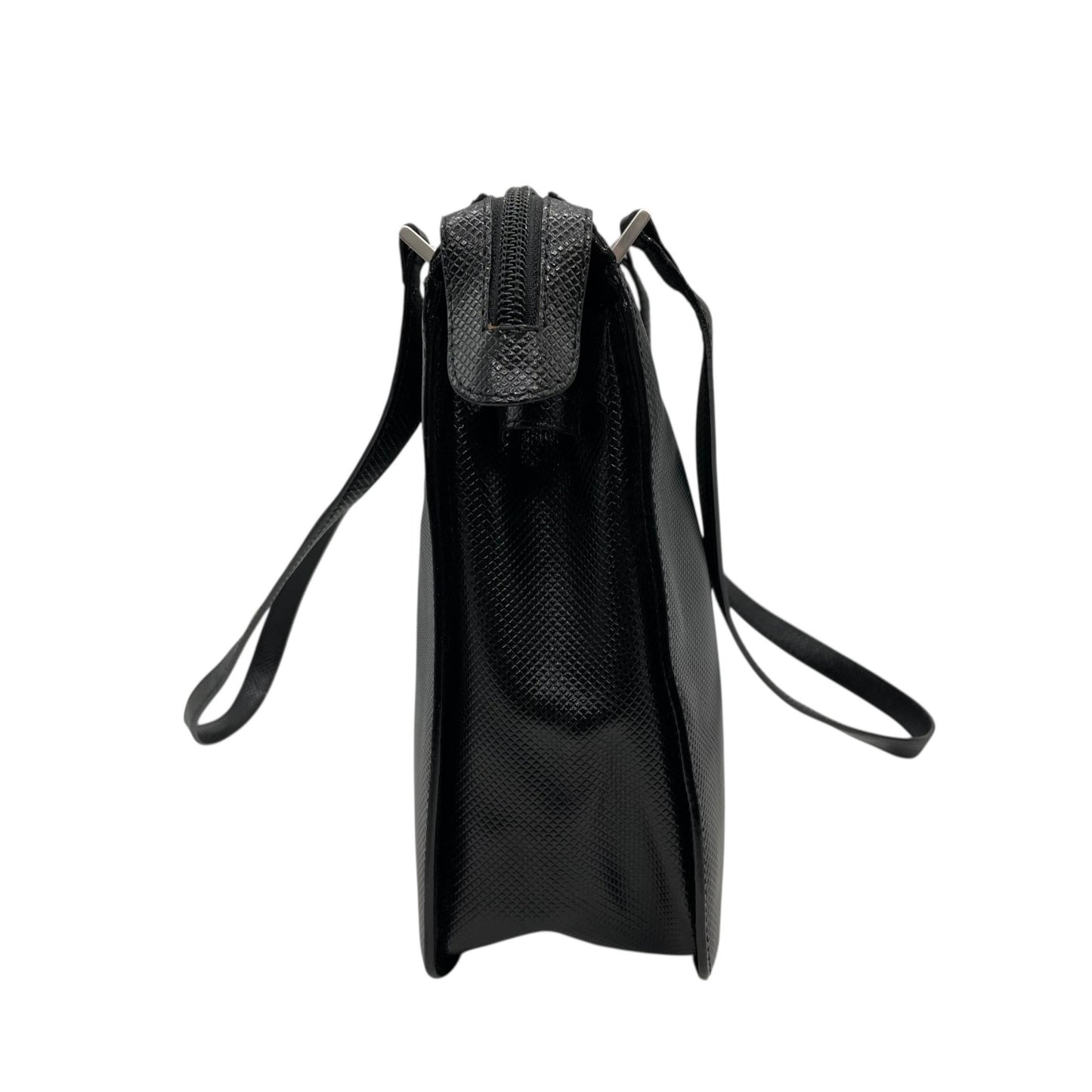 美品　Bottega Veneta ボッテガヴェネタ PVC トートバッグ ブラック シルバー金具 肩掛け可 シンプル レディース D2