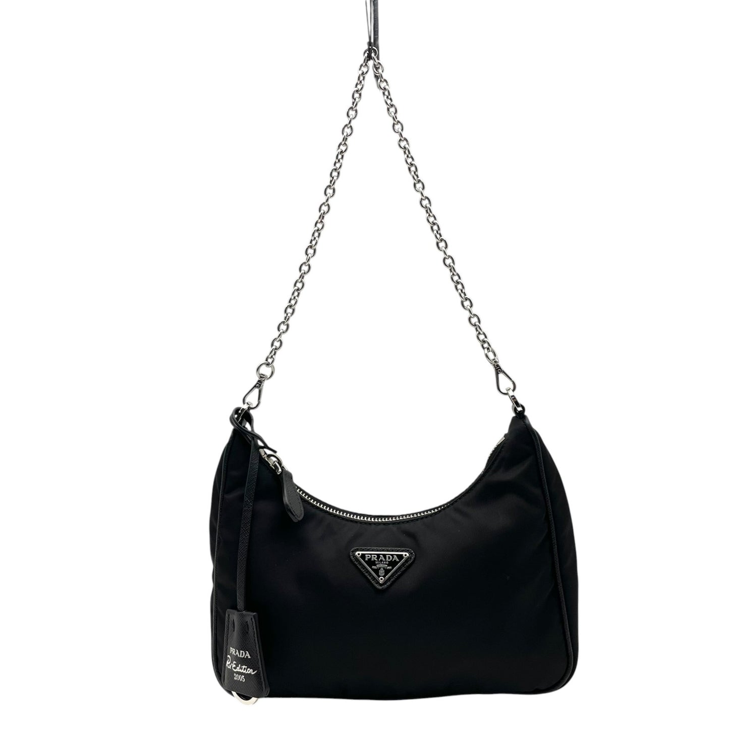 PRADA プラダ リエディション2005 ショルダーバッグ 1BH204 ブラック ナイロン Re-Edition 2005 ポーチ クロシェット キーリング ストラップ付 C4
