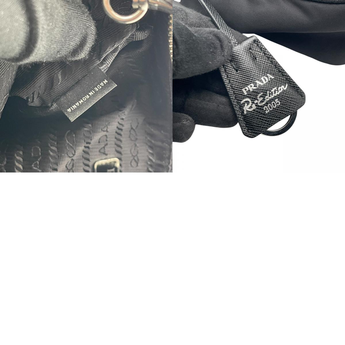 PRADA プラダ リエディション2005 ショルダーバッグ 1BH204 ブラック ナイロン Re-Edition 2005 ポーチ クロシェット キーリング ストラップ付 C4