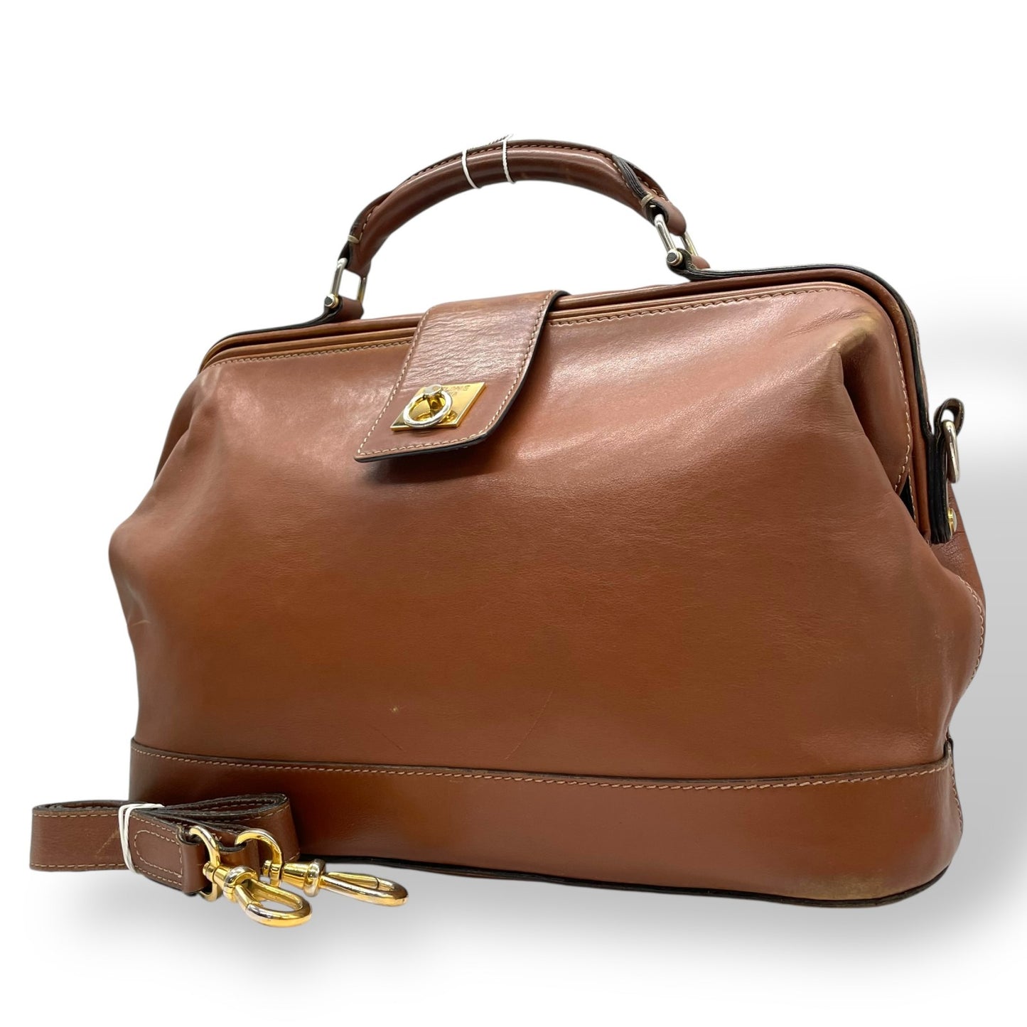 CELINE セリーヌ リング ターンロック 2way ハンドバッグ ショルダーバッグ ブラウン ゴールド金具 ヴィンテージ E2