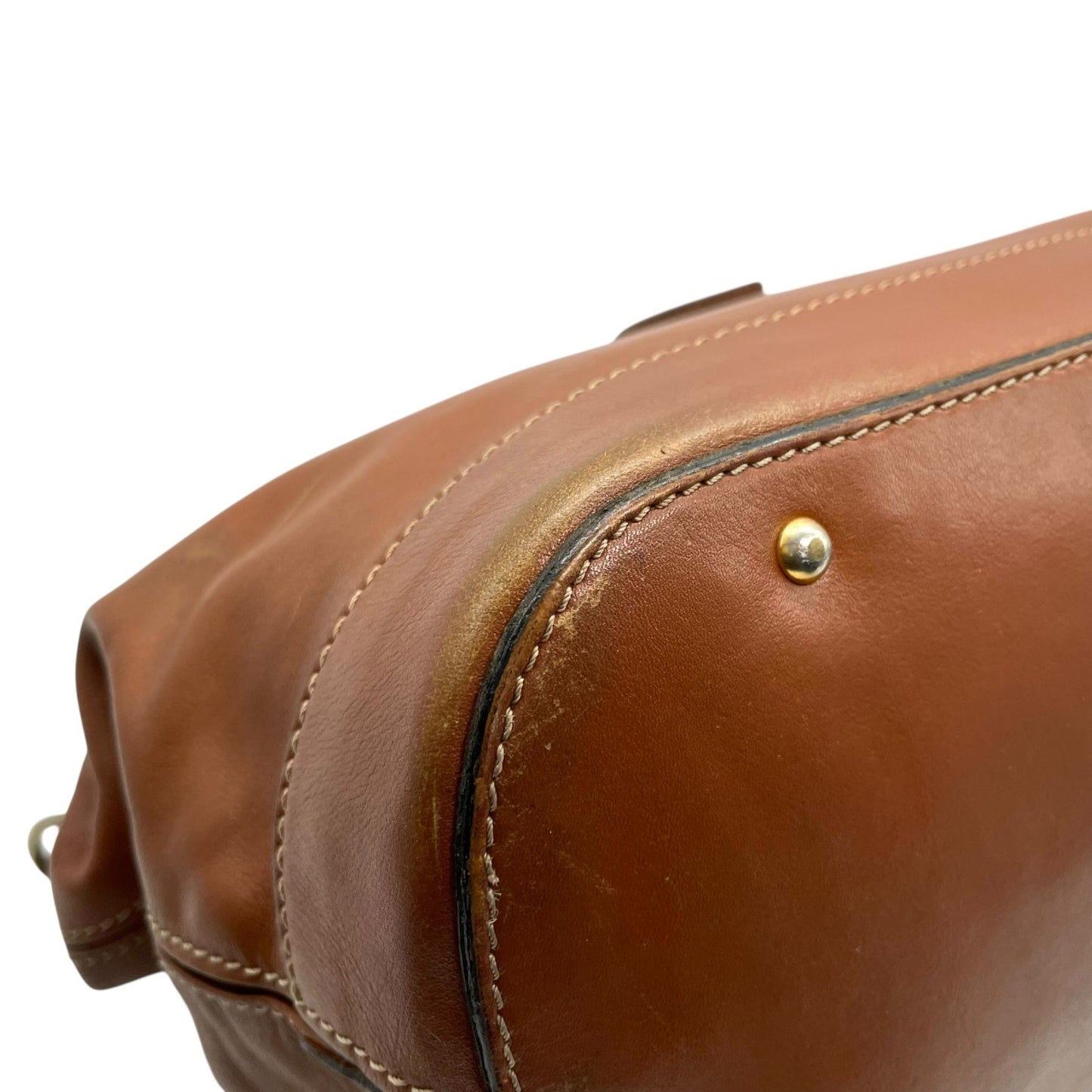 CELINE セリーヌ リング ターンロック 2way ハンドバッグ ショルダーバッグ ブラウン ゴールド金具 ヴィンテージ E2